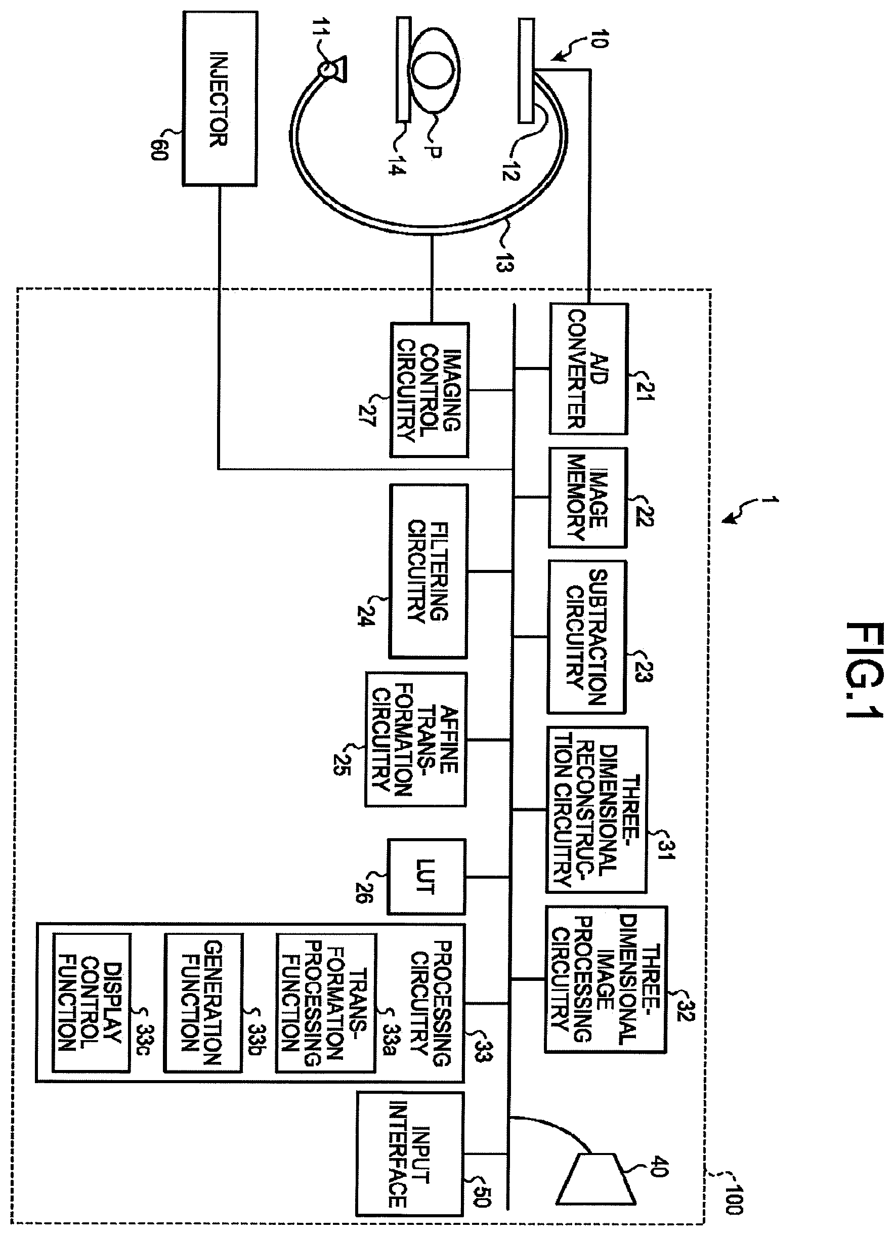 Patent US11793478 — Medical image processing apparatus, medical image processing method, and X-ray diagnostic apparatus — Figure 1