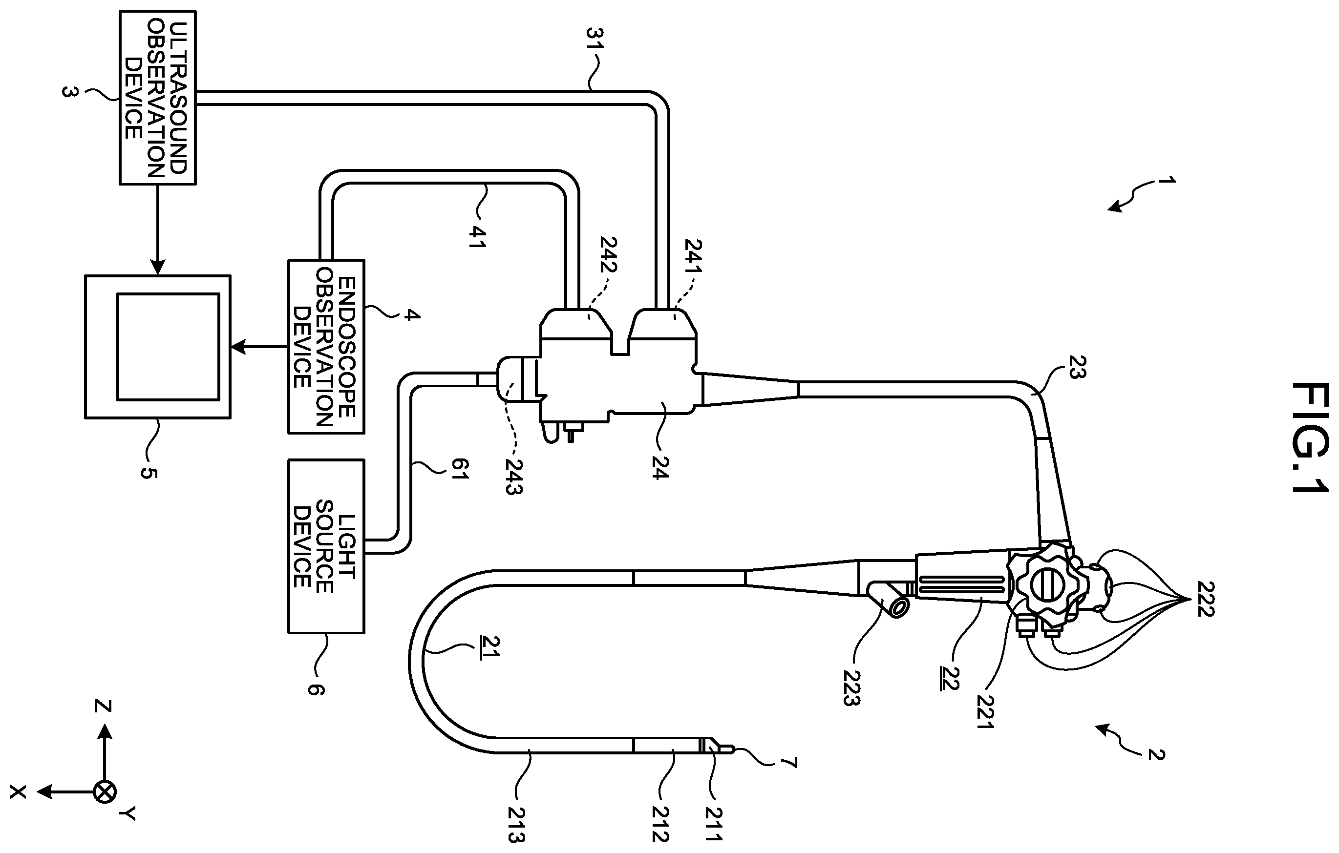 Patent US11793489 Figure 1 – Ultrasound endoscope with flexure relay substrate