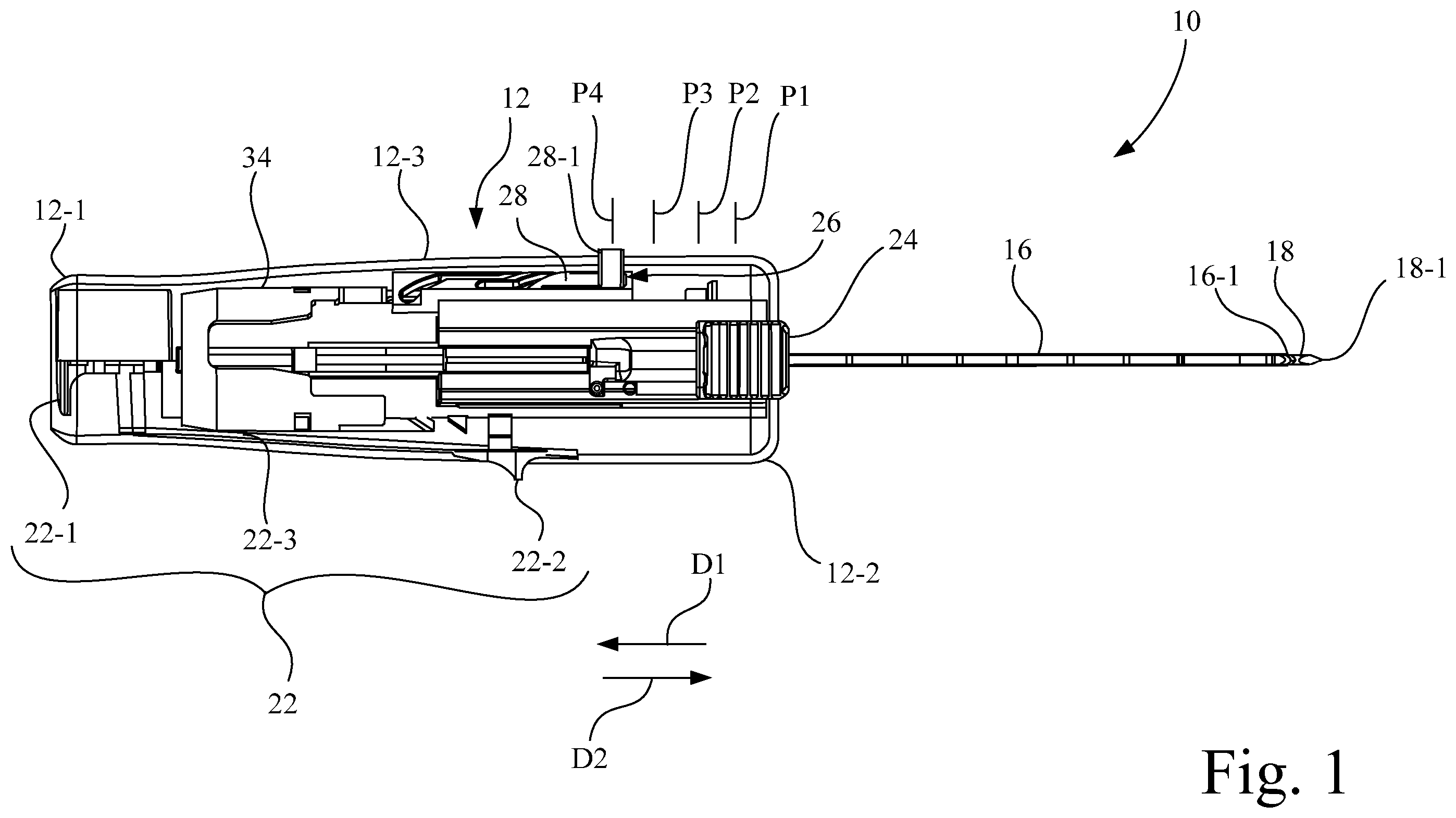 Patent US11793497 Figure 1 – Core needle biopsy device