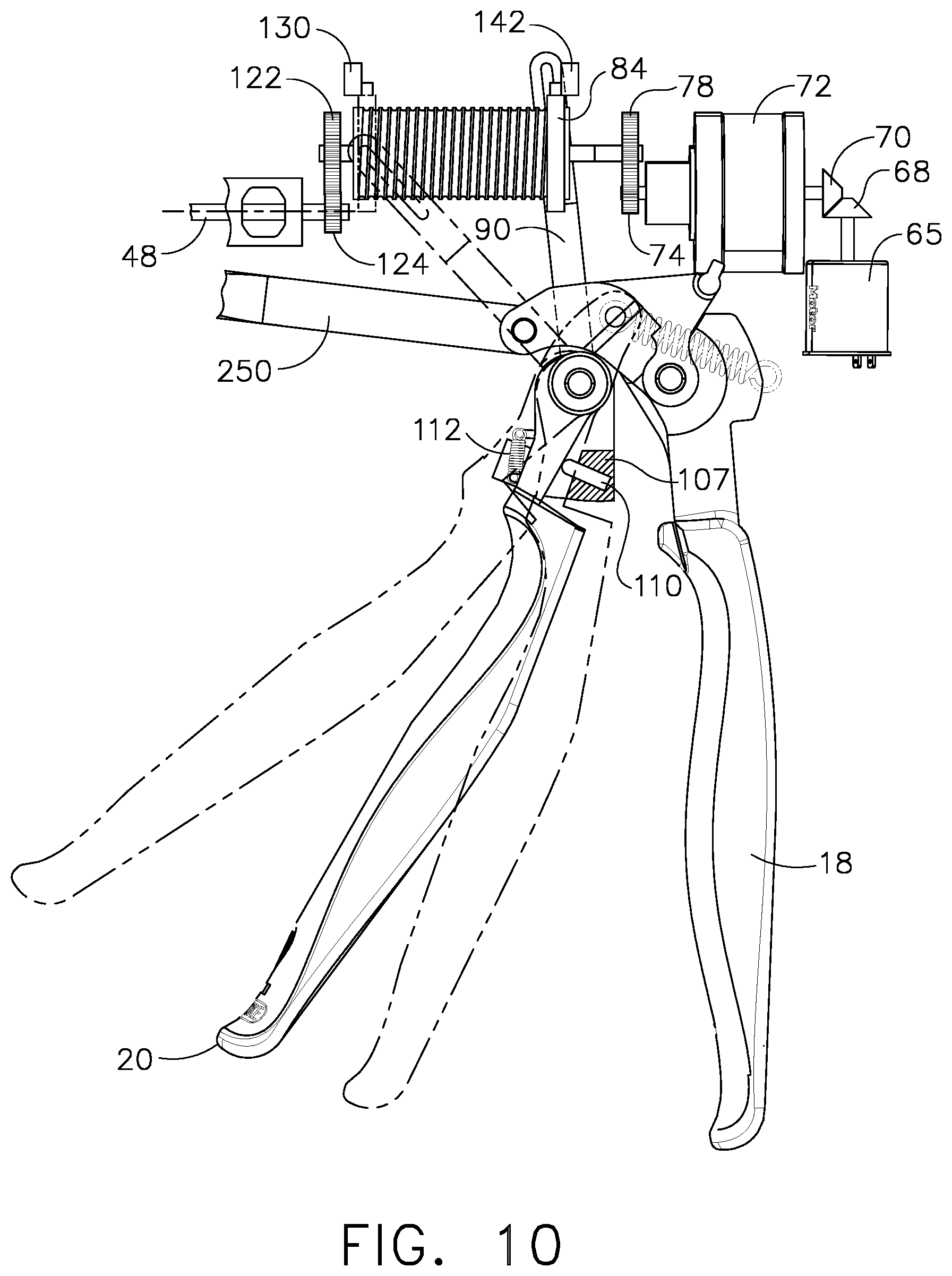 Patent US11793521 Figure 10 – Powered surgical cutting and stapling apparatus with manually retractable firing system