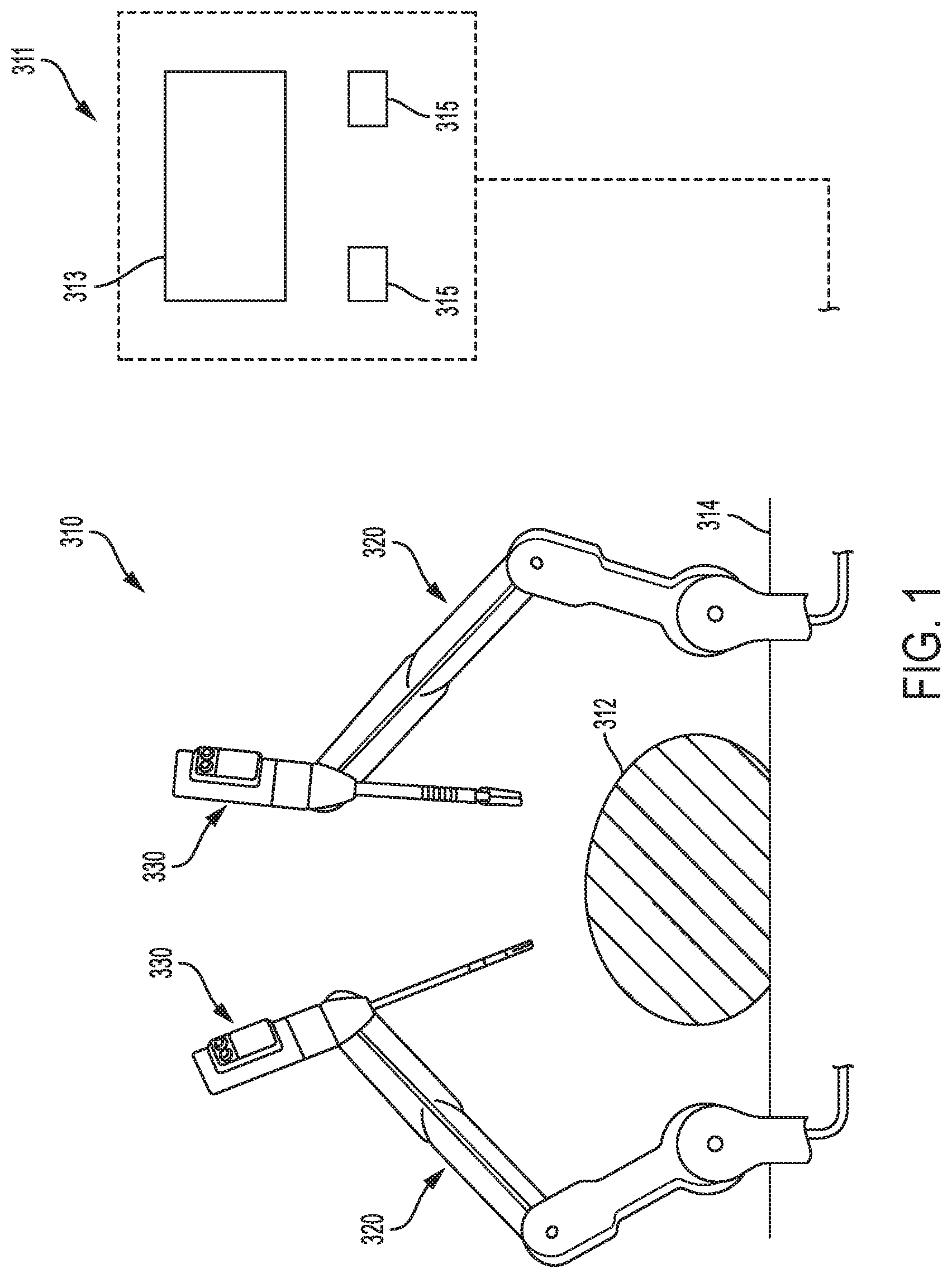 Patent US11793582 — Surgical tool positioning based on sensed parameters — Figure 1
