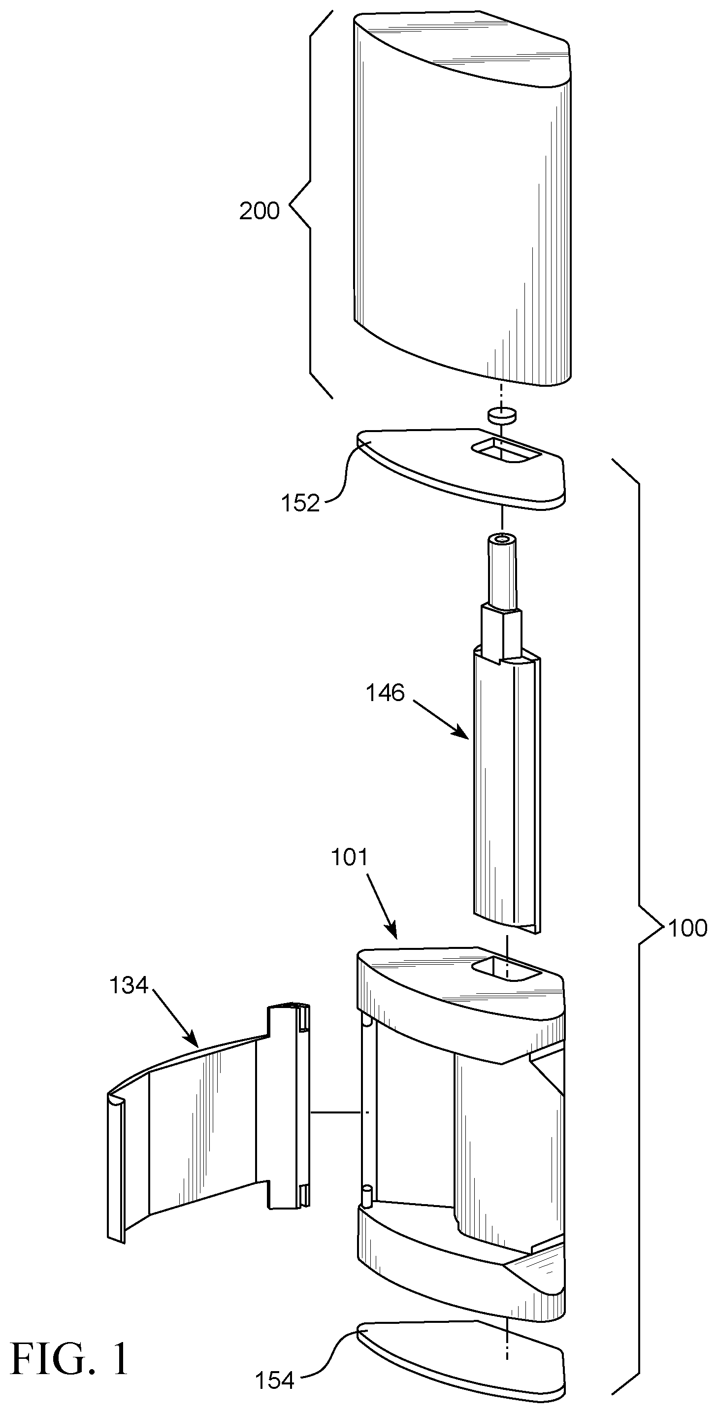 Patent US11793616 — Dispenser for disposable products — Figure 1