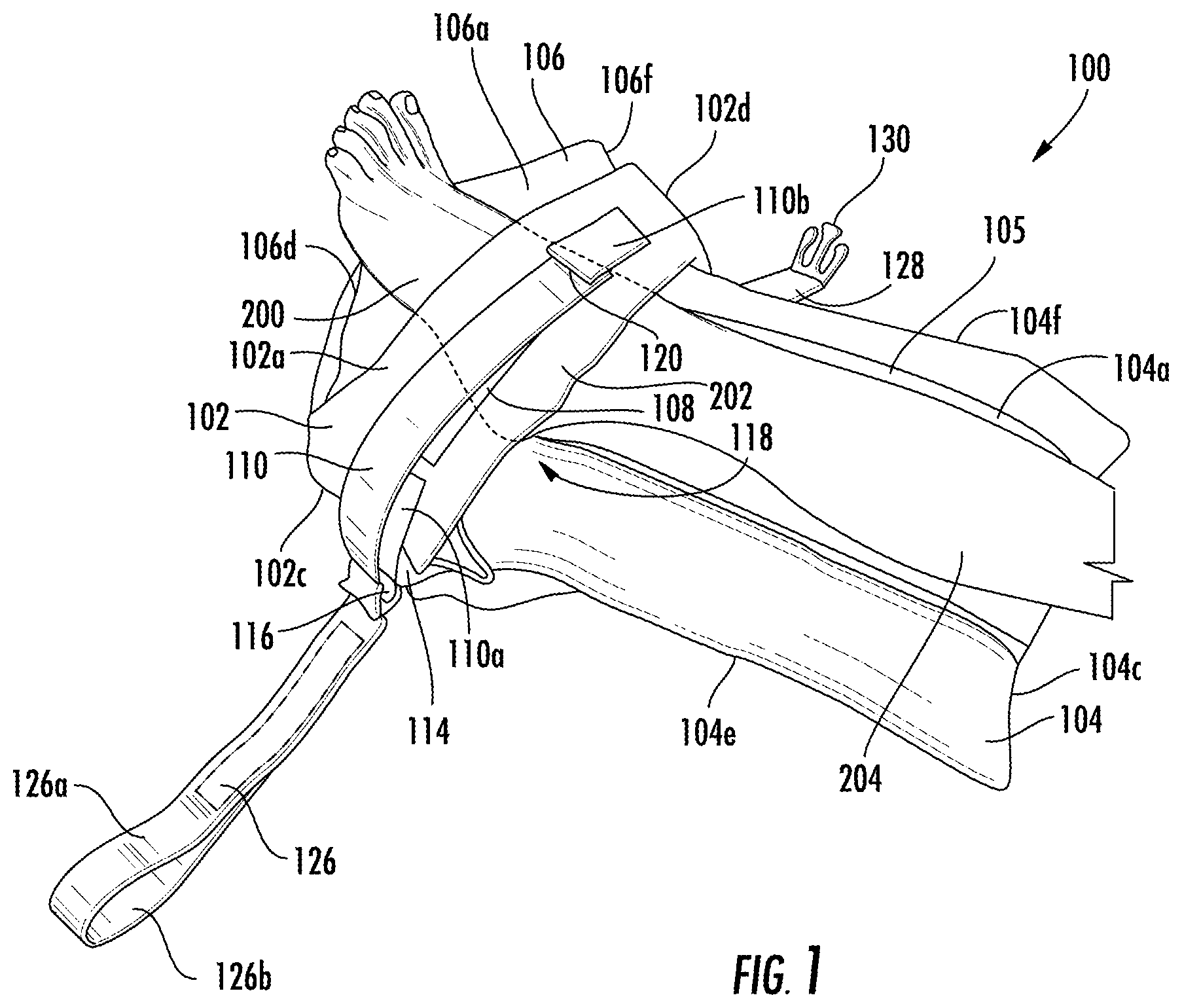 Patent US11793661 — Cushioned support system for heel ulcer prevention — Figure 1