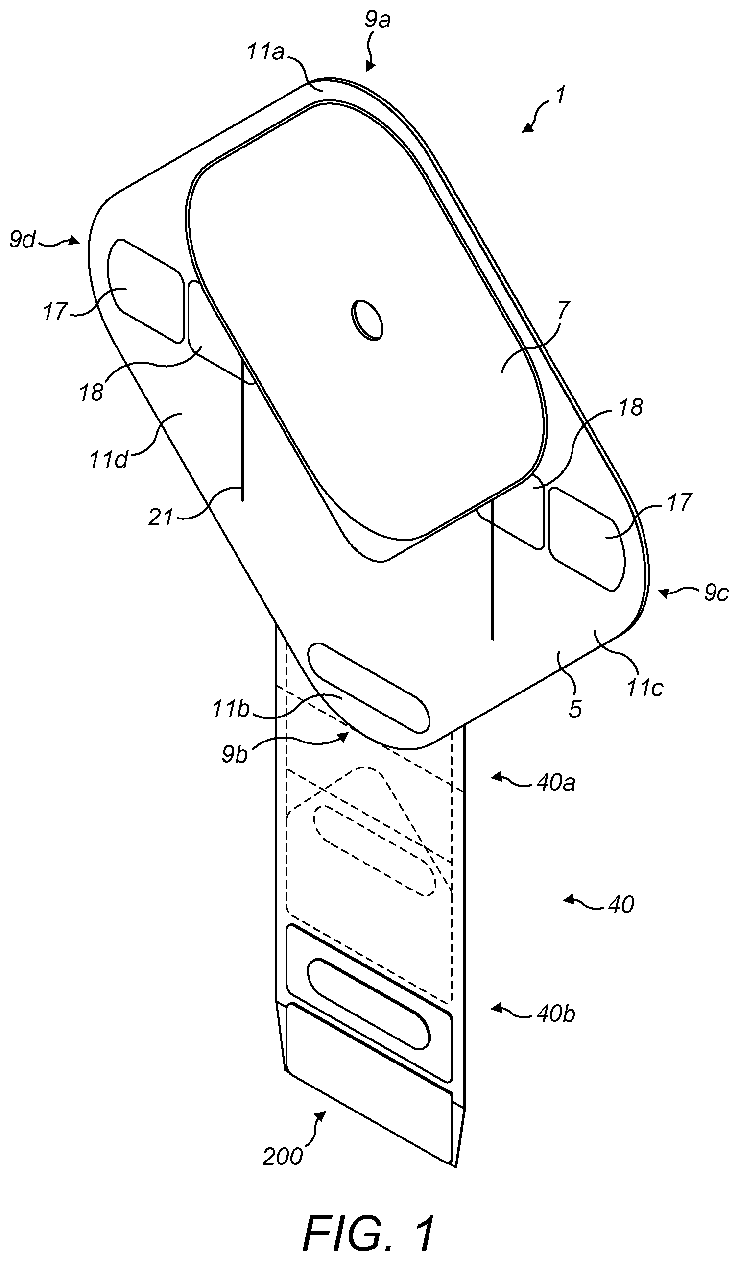 Patent US11793662 — Ostomy appliance — Figure 1