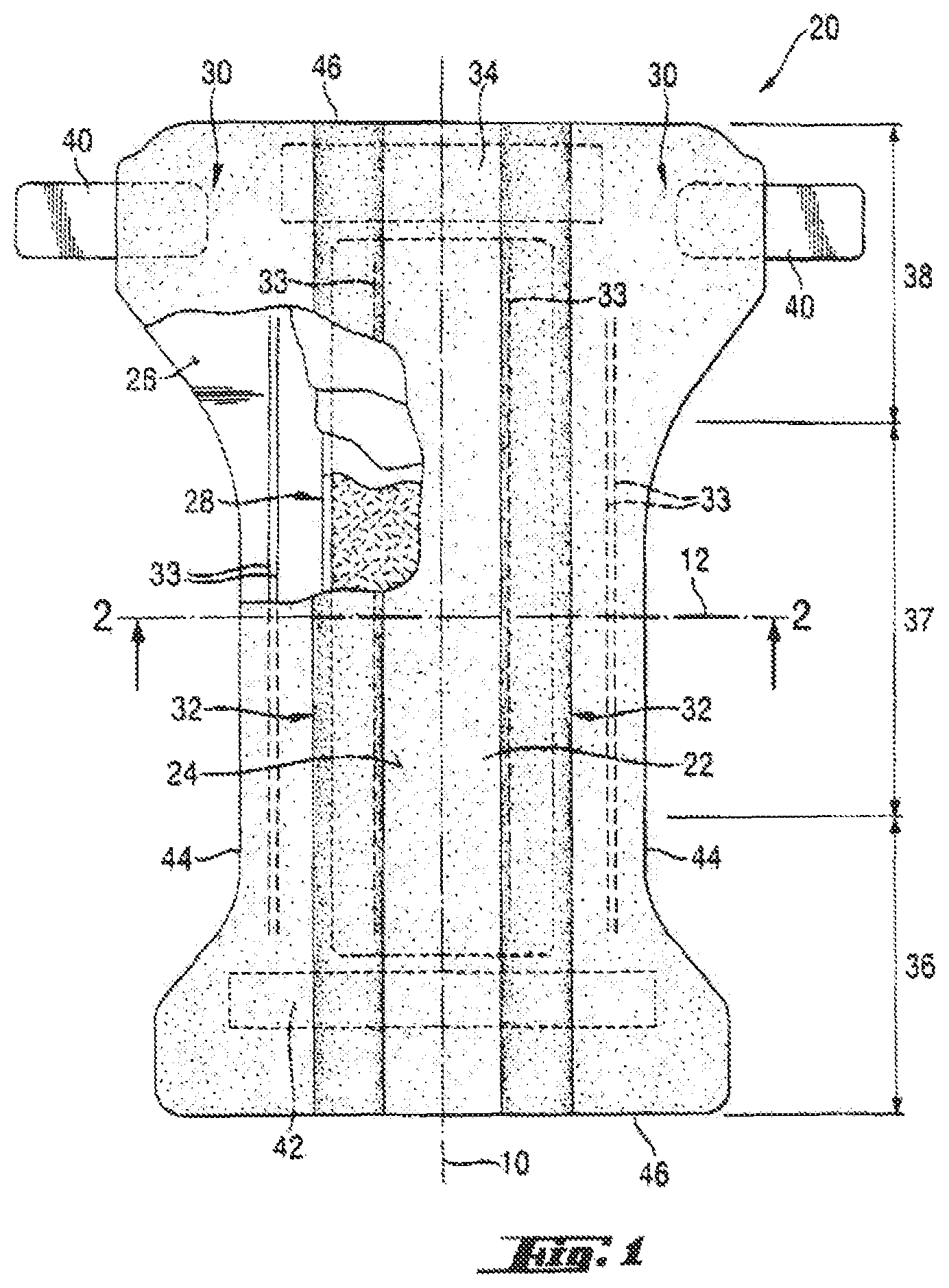 Patent US11793682 — Thin and dry diaper — Figure 1