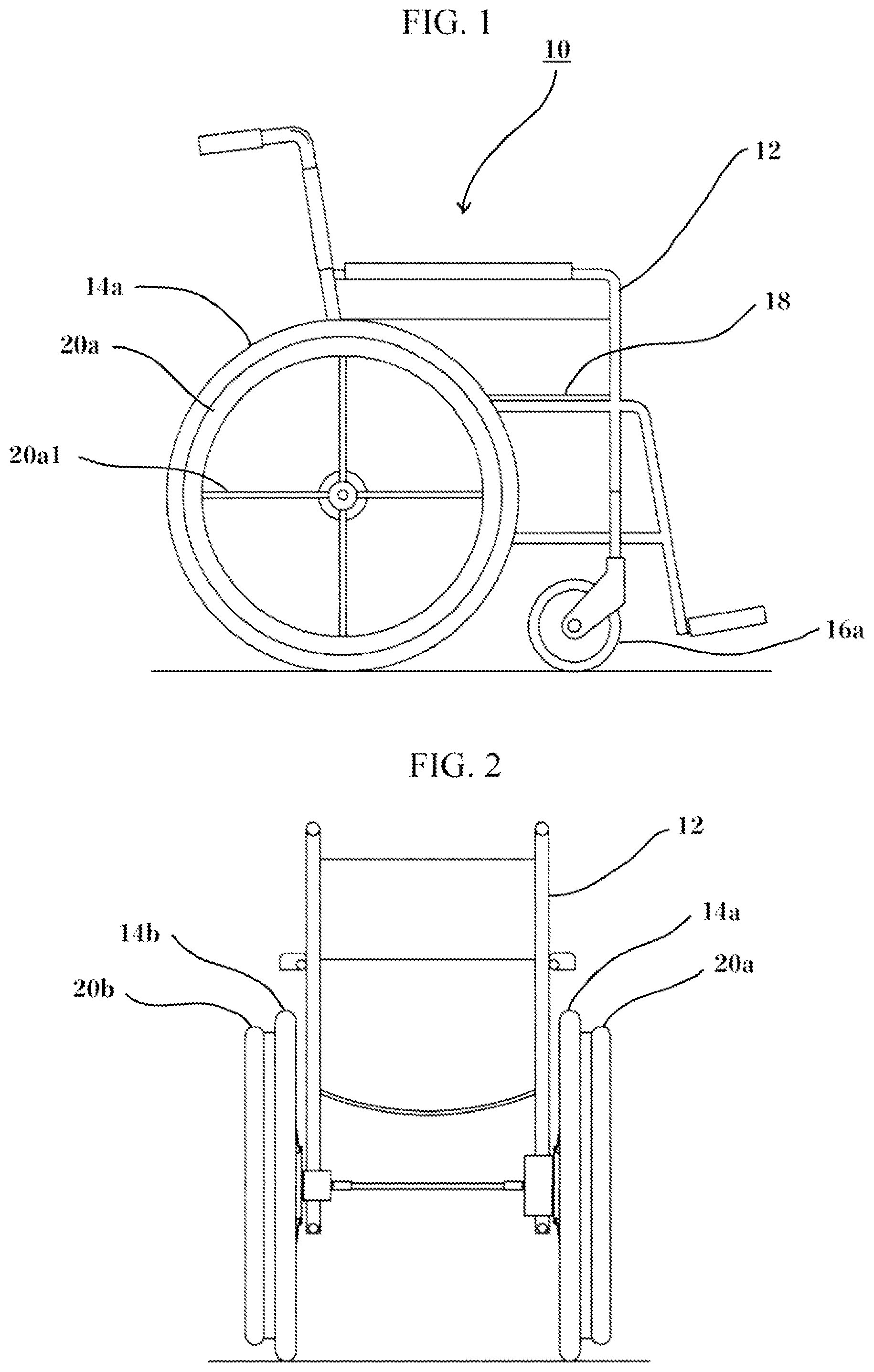 Patent US11793692 — Single-handedly operable wheelchair — Figure 1