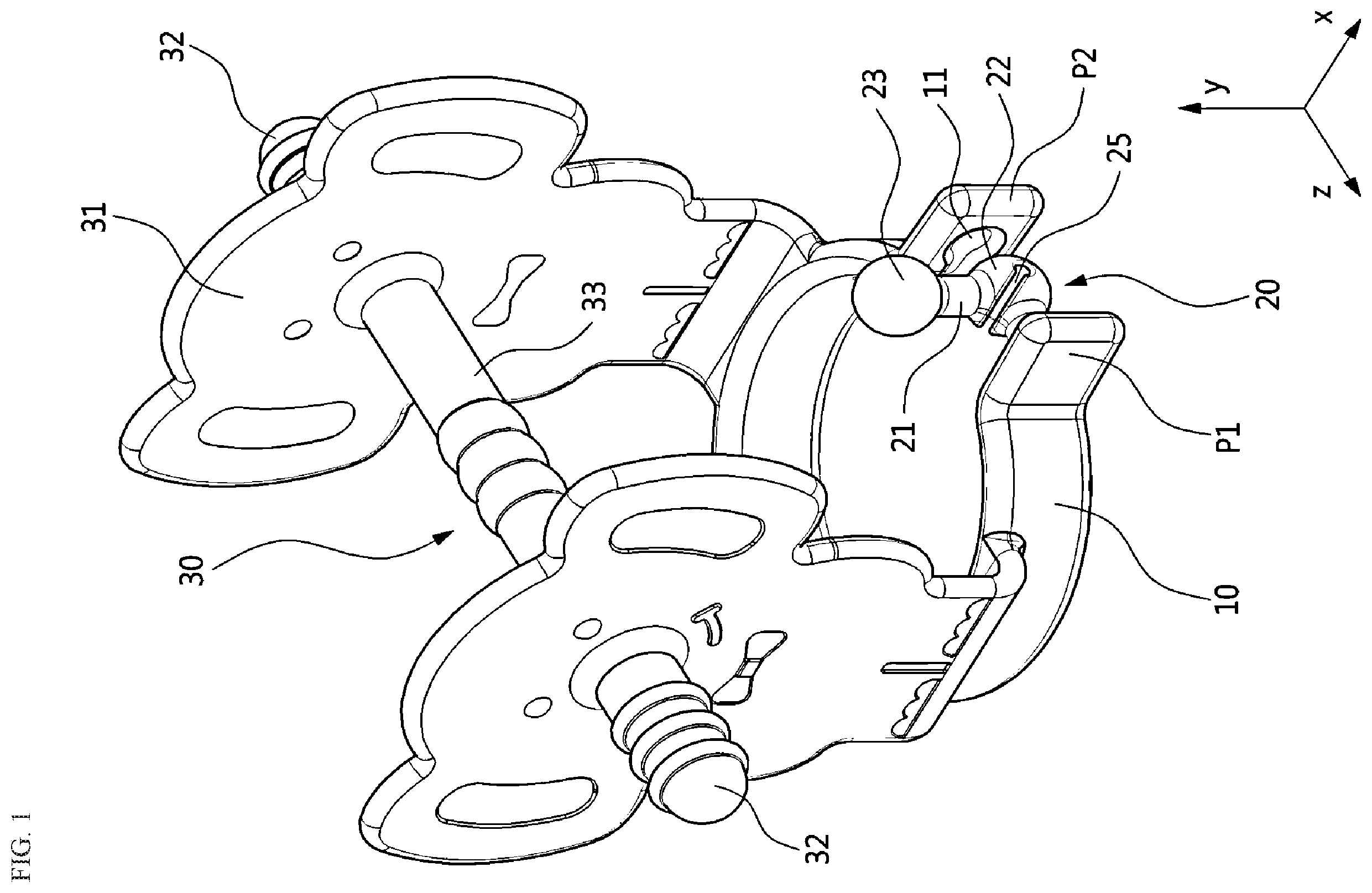 Patent US11793729 Figure 1 – Teether with wristband