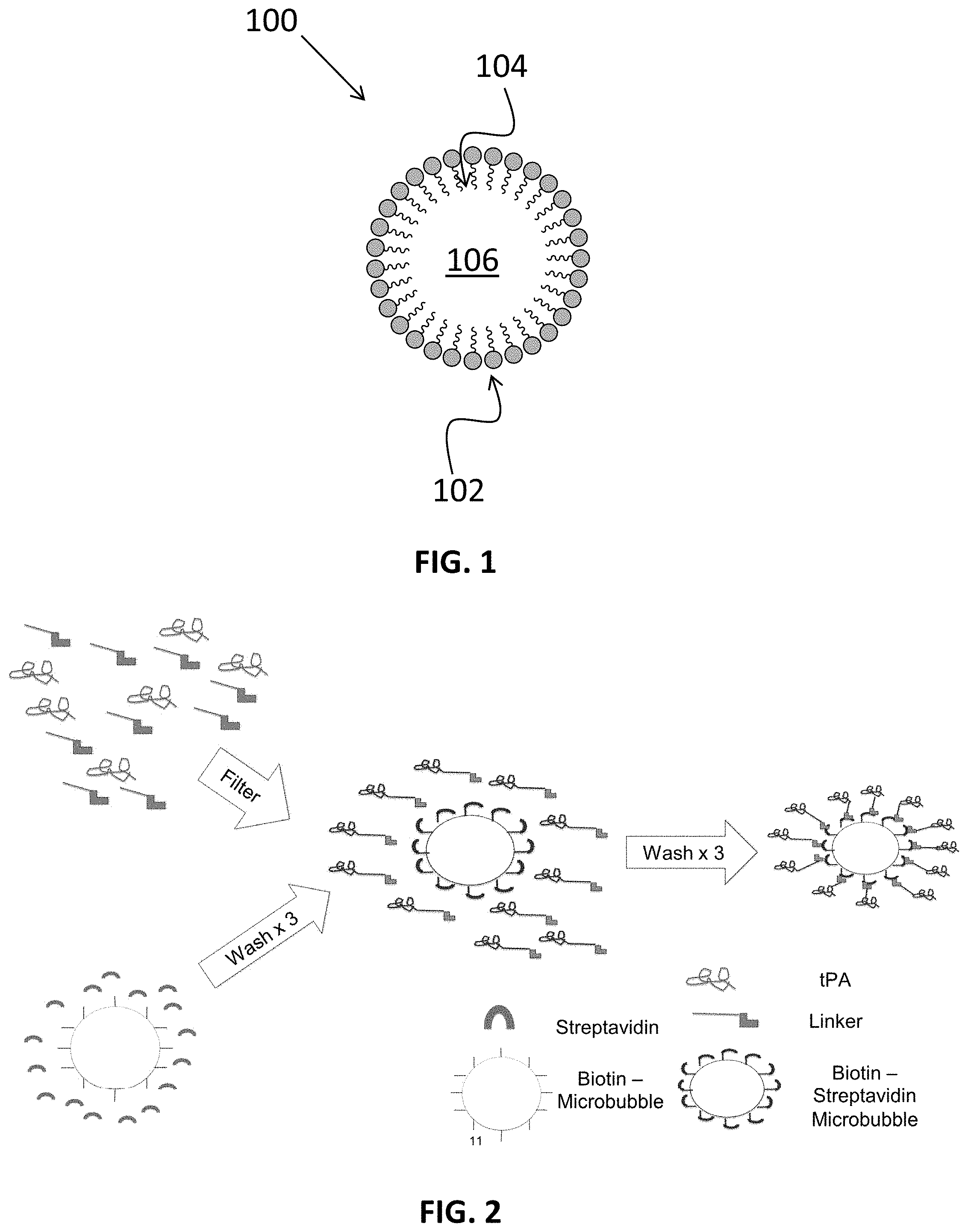 Patent US11793863 — Functionalized microbubble embodiments for ultrasound-mediated treatment and methods of making and using the same — Figure 1