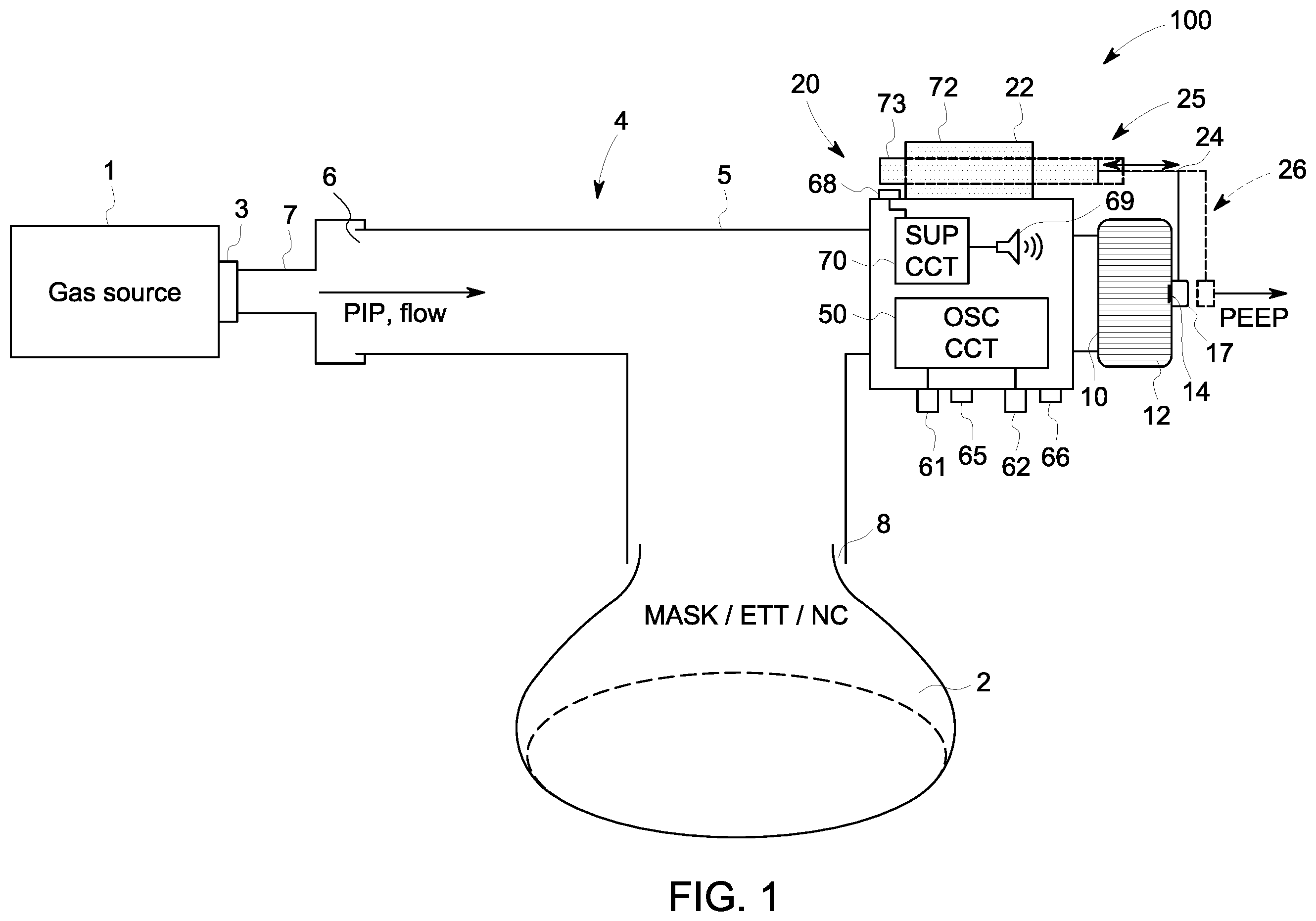 Patent US11793966 — Ventilation system and method — Figure 1