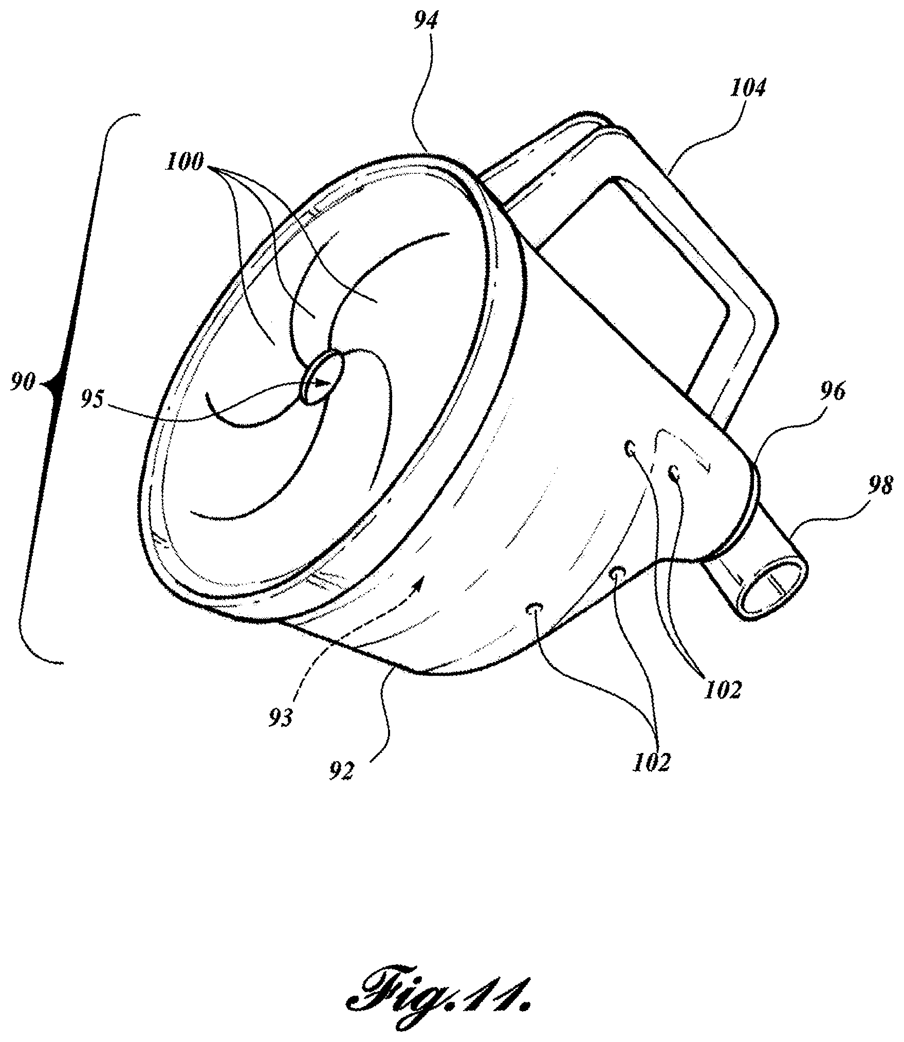 Patent US11793967 Figure 11 – Thermal material nebulizing system with animal mask
