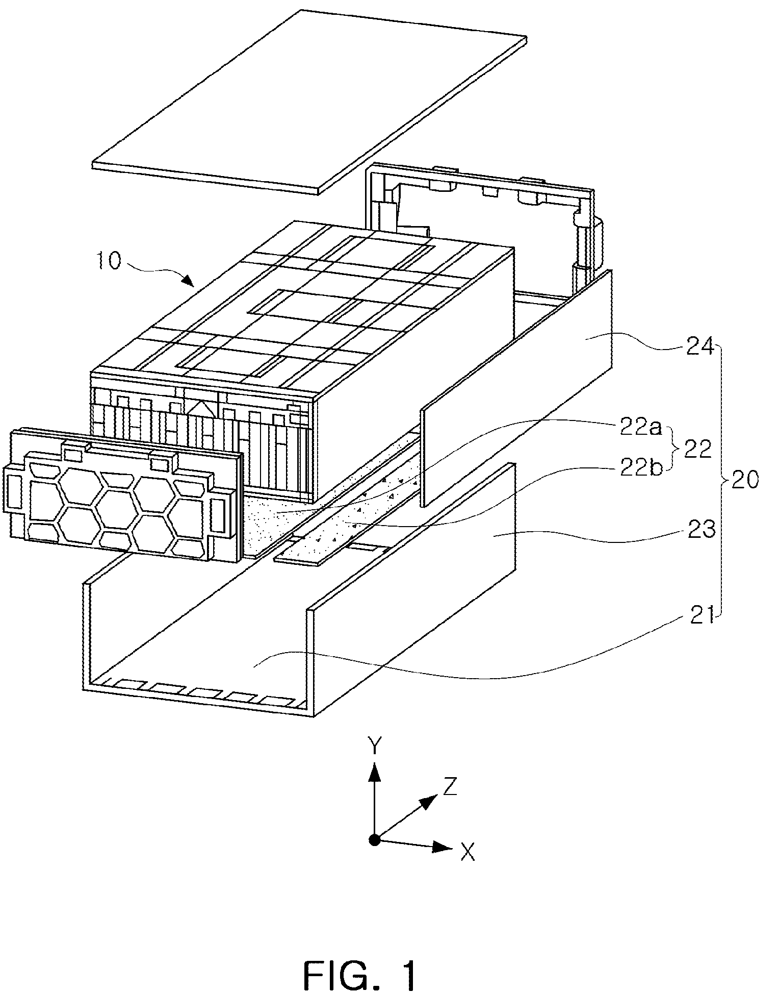Patent US11799148 — Battery module — Figure 1