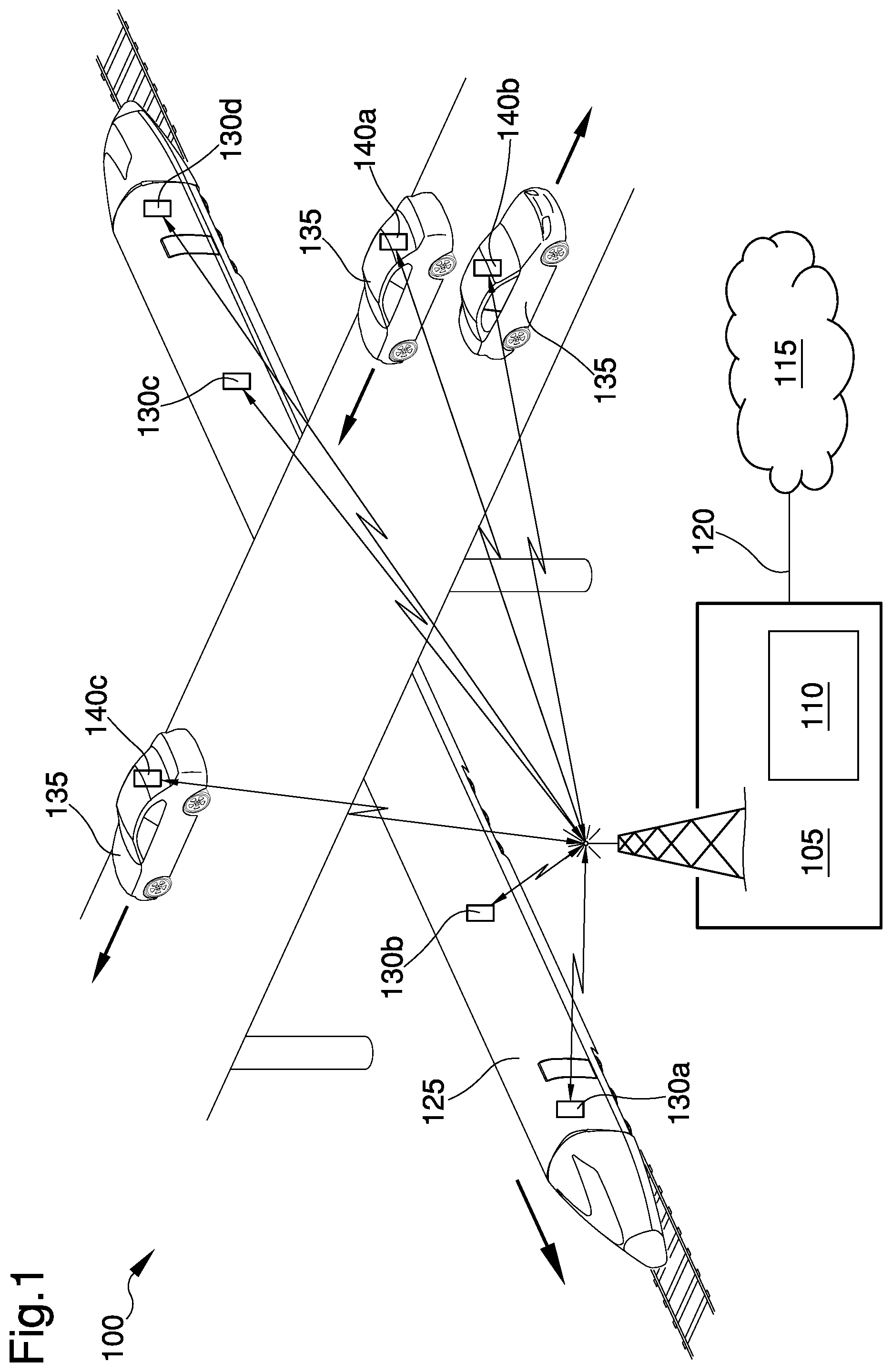 Patent US11805000 — Wireless telecommunication base station and process for high-mobility scenarios — Figure 1