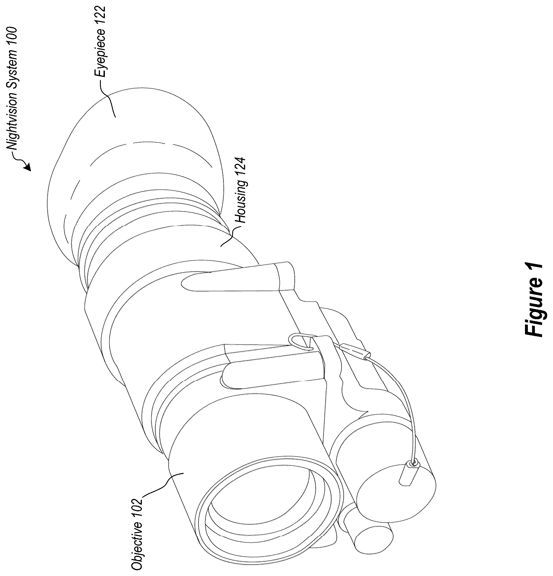 Patent US11805315 — Semi-transparent detector array for auto-focused nightvision systems — Figure 1