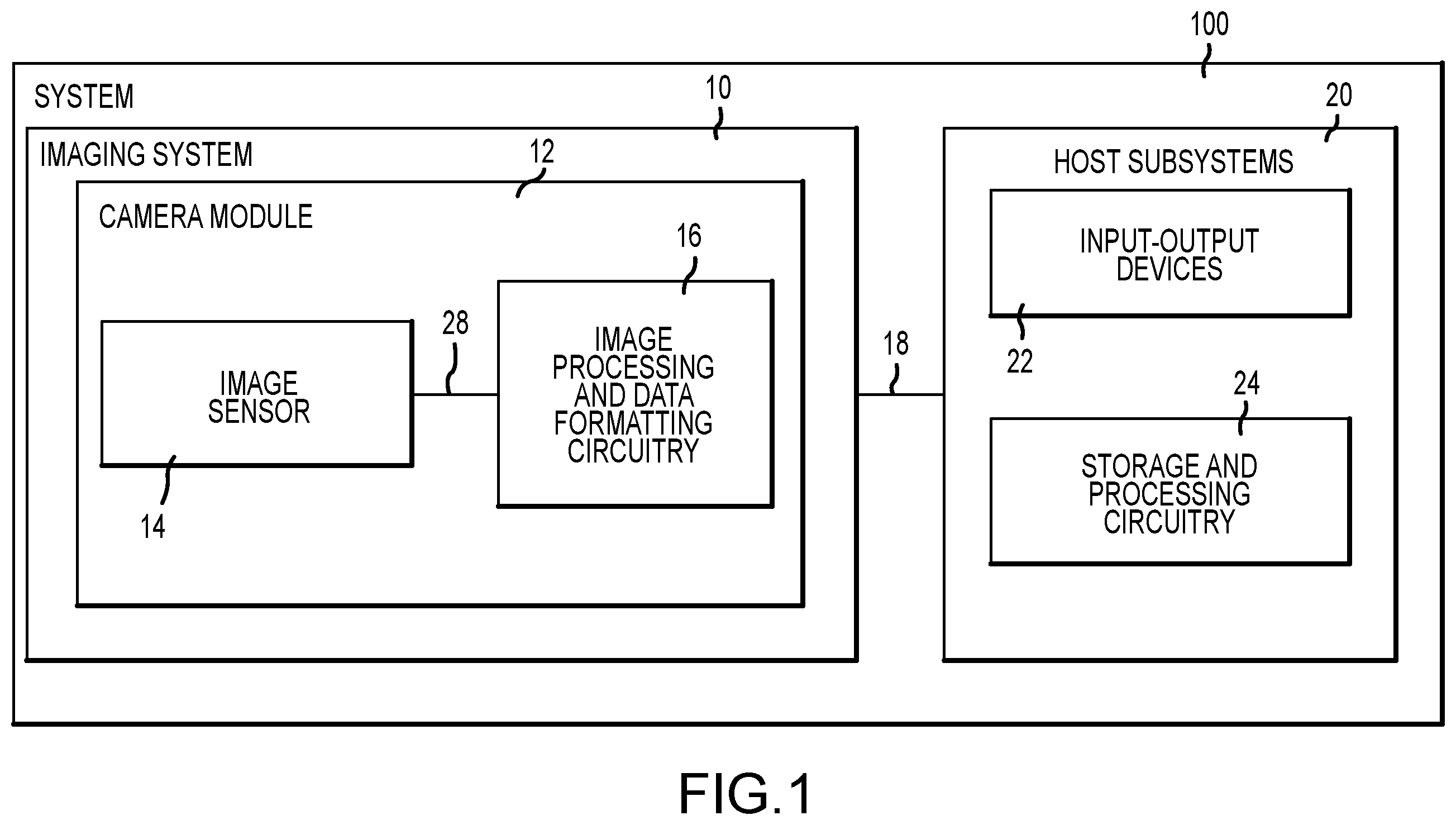 Patent US11805331 — Image sensors having high dynamic range imaging pixels — Figure 1