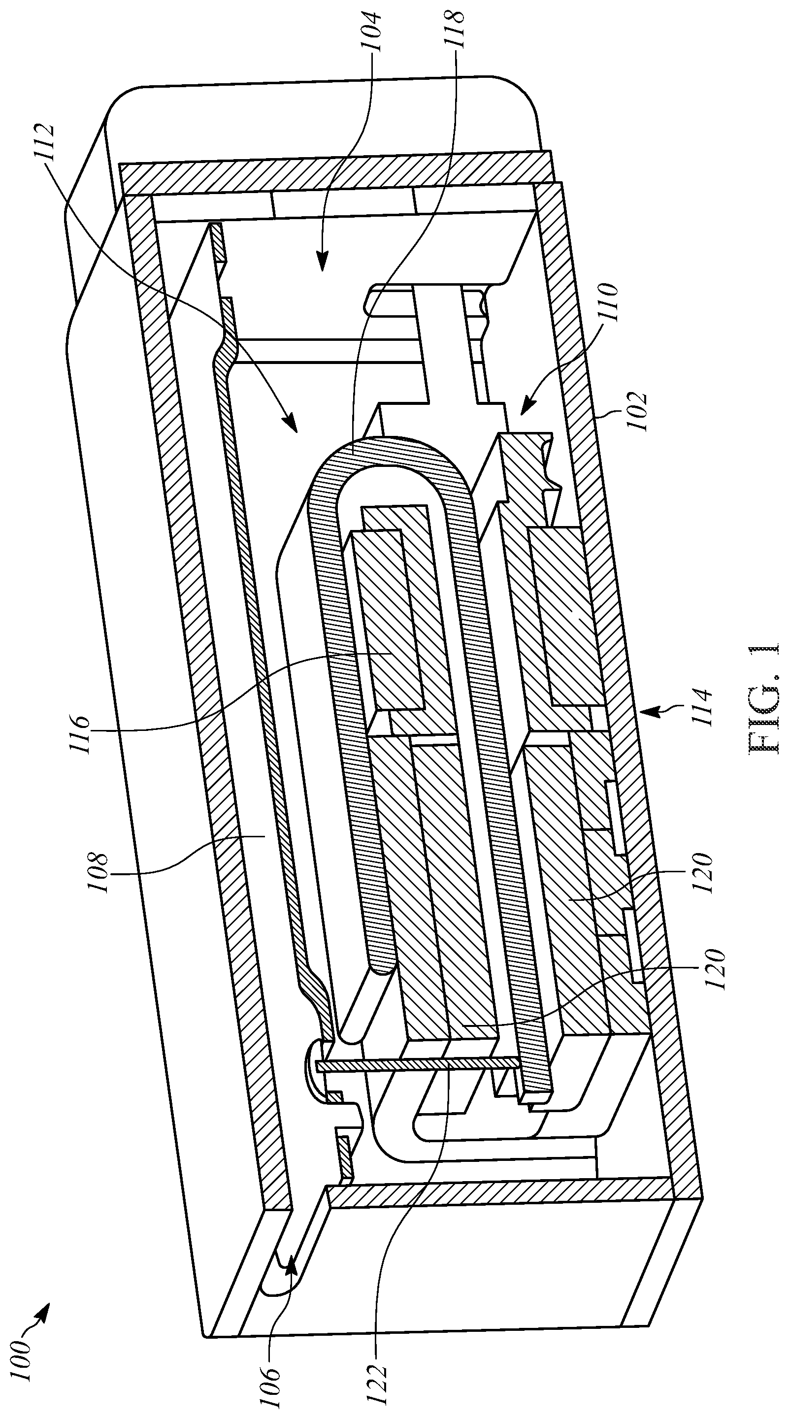 Patent US11805370 — Balanced armature receiver having diaphragm with elastomer surround — Figure 1
