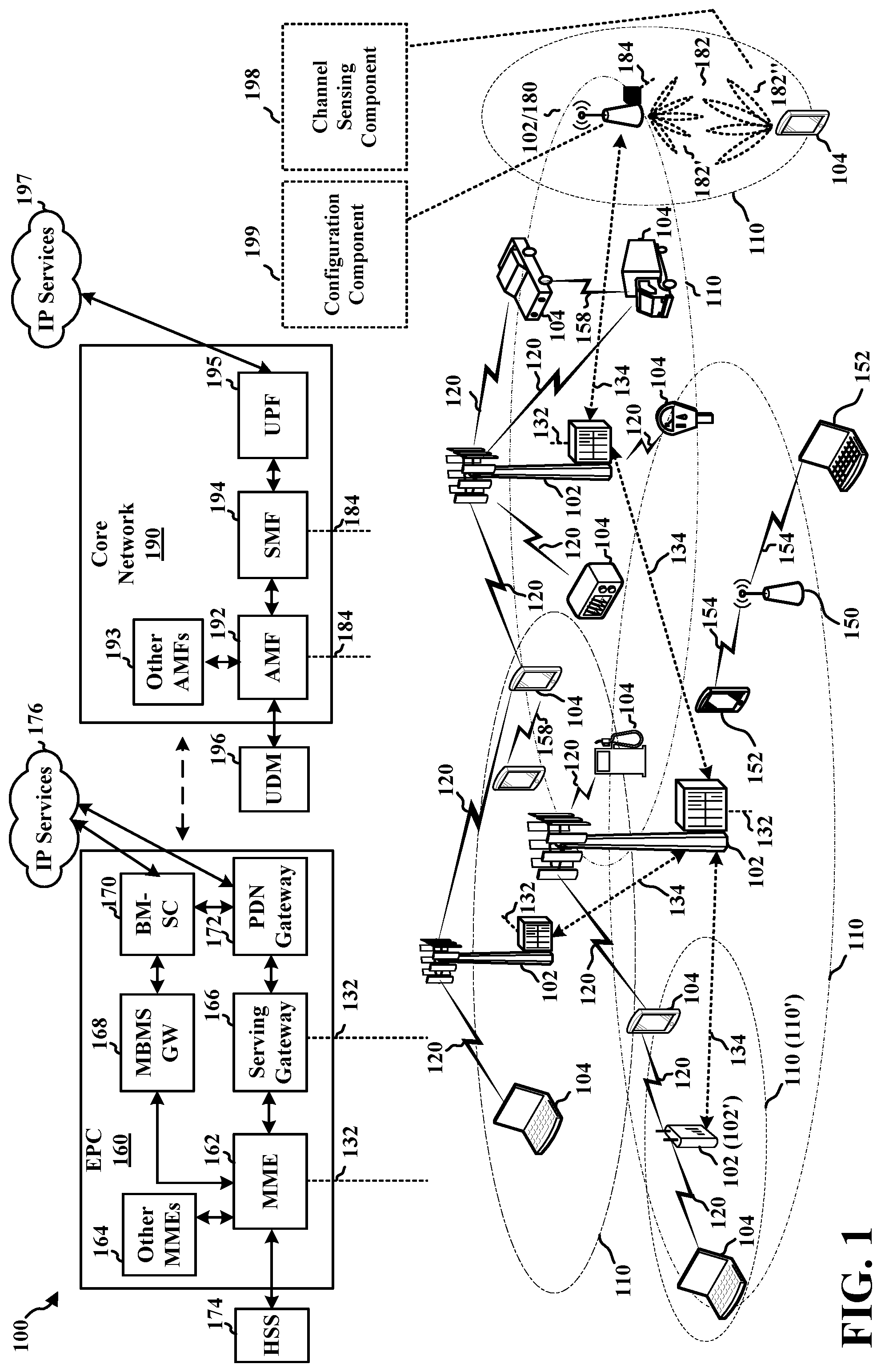 Patent US11805502 — Demodulation reference signal-assisted listen-before-talk for full-duplex wireless communications in unlicensed spectrum — Figure 1