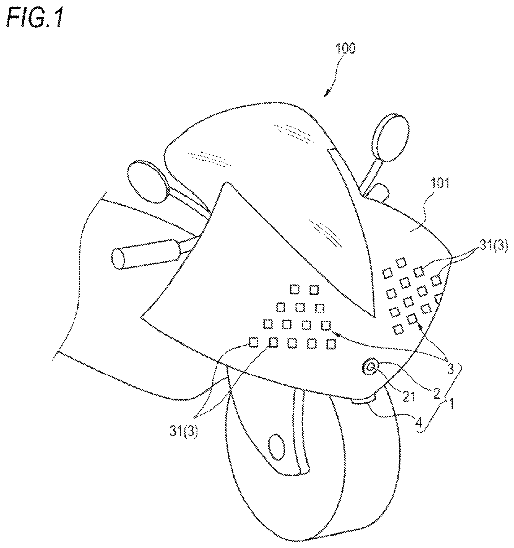 Patent US11805587 — Vehicle illumination system, vehicle system, lamp unit and vehicle lamp — Figure 1