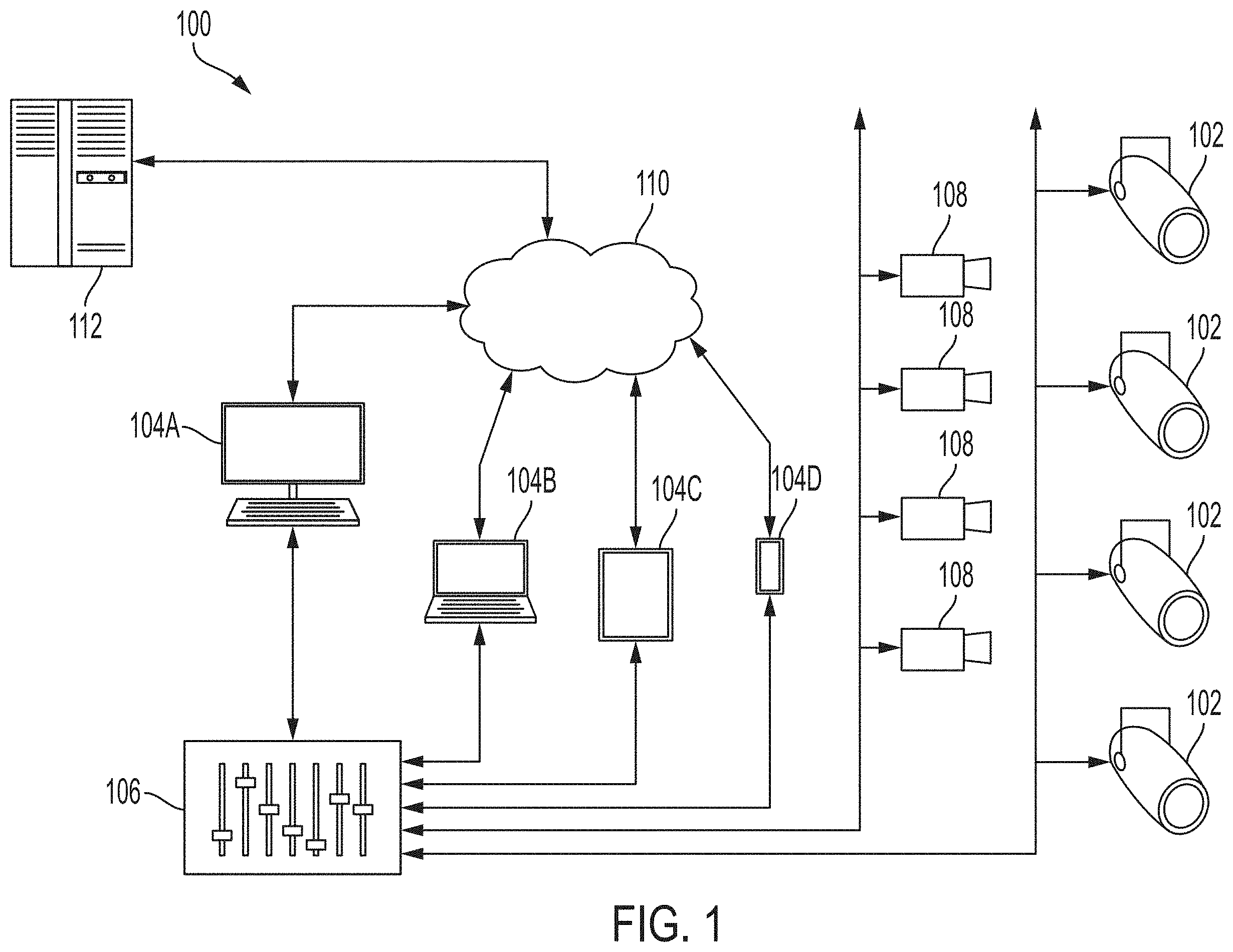 Patent US11805588 — Collision detection for venue lighting — Figure 1