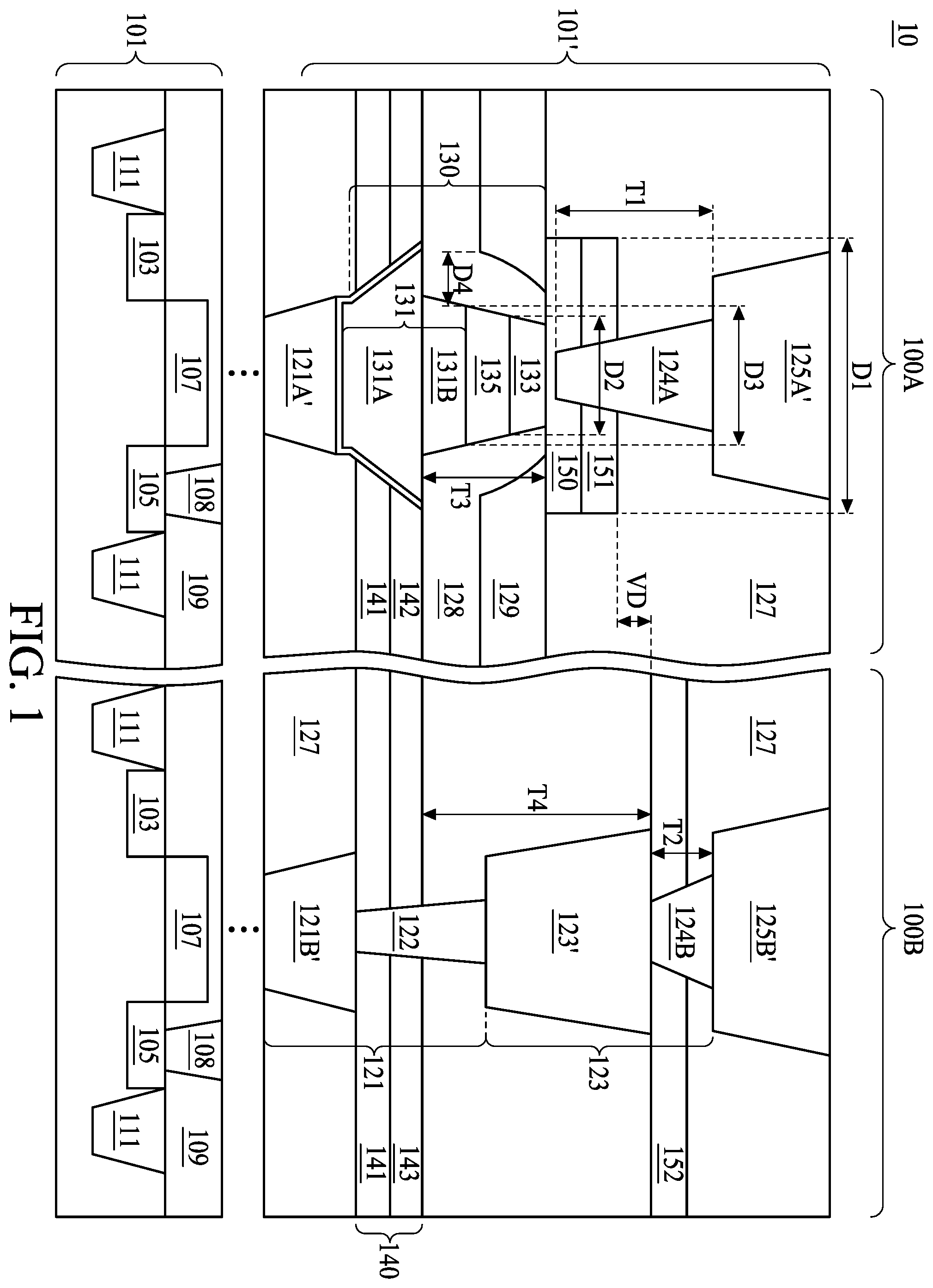 Patent US11805660 — Semiconductor structure — Figure 1