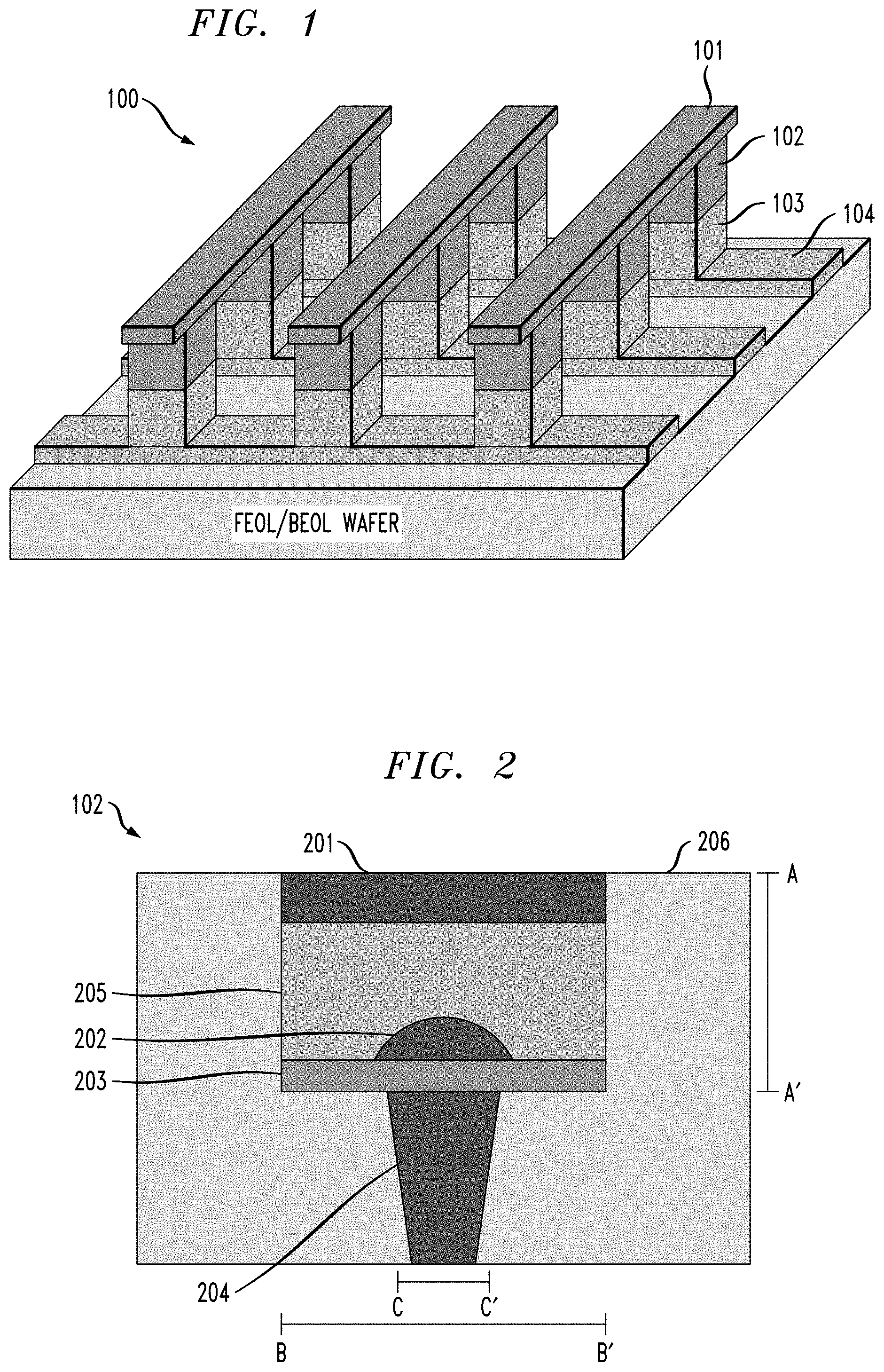 Patent US11805711 Figure 1 – Phase-change memory (PCM) including liner reducing resistance drift