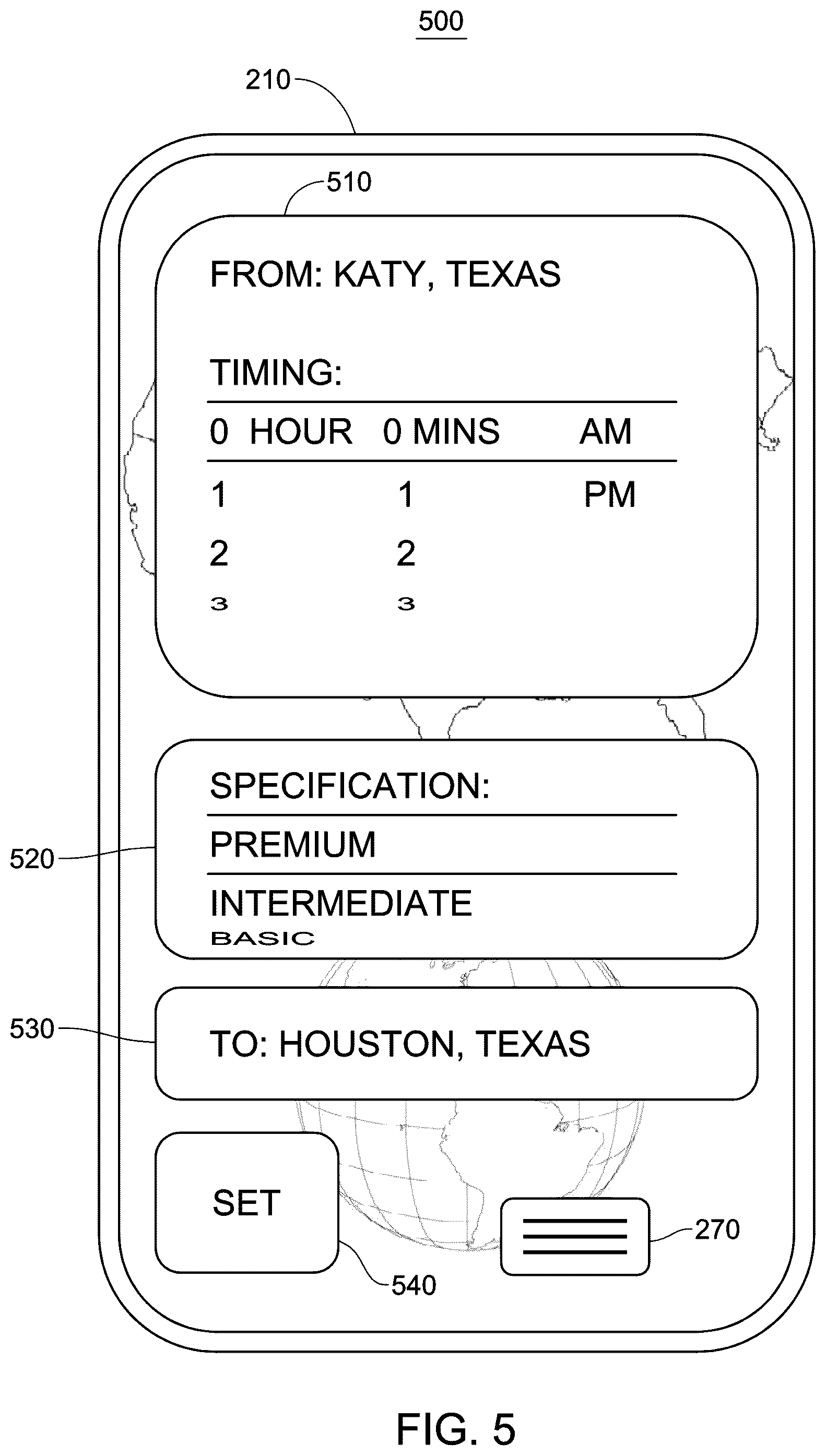 Patent US11810023 Figure 5 – System and method for a transportation or freight capacity exchange for one or more transportation or freight capacity units