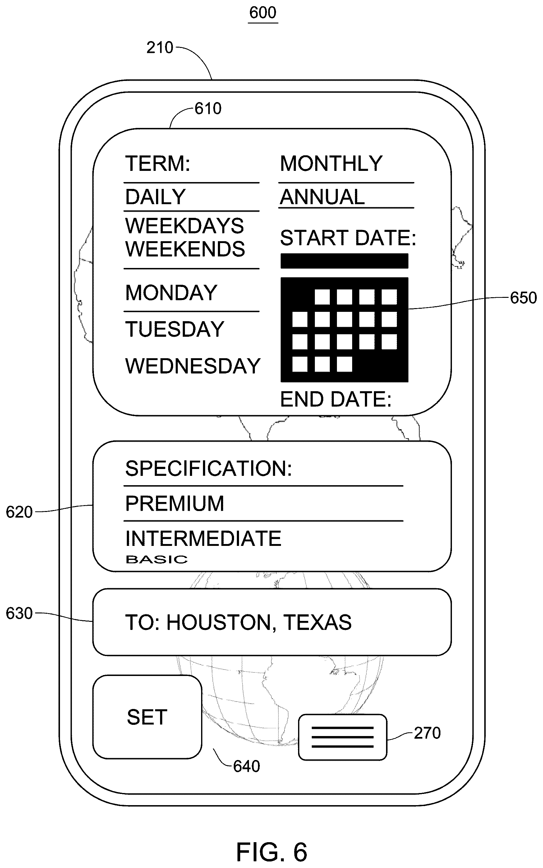 Patent US11810023 Figure 6 – System and method for a transportation or freight capacity exchange for one or more transportation or freight capacity units