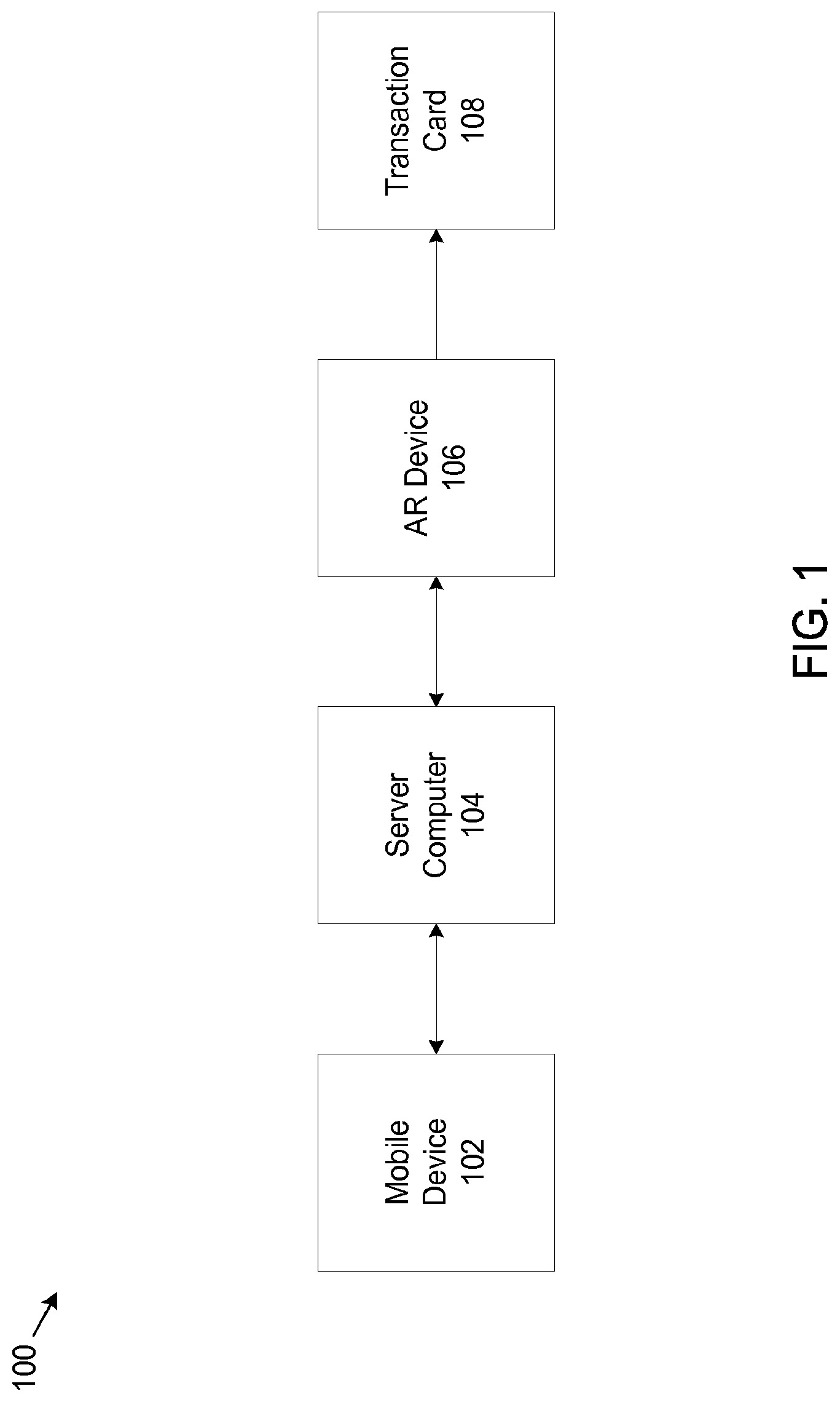 Patent US11810098 — Augmented reality numberless transaction card — Figure 1