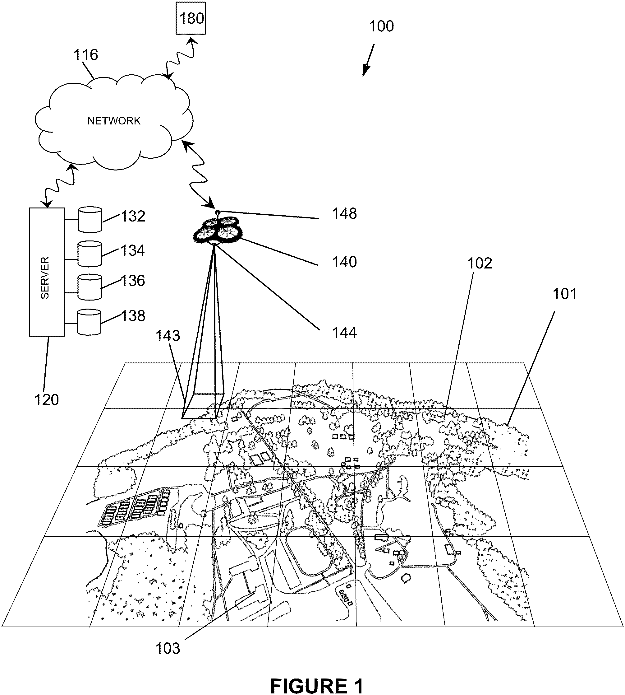 Patent US11810202 — Method and system for identifying conditions of features represented in a virtual model — Figure 1