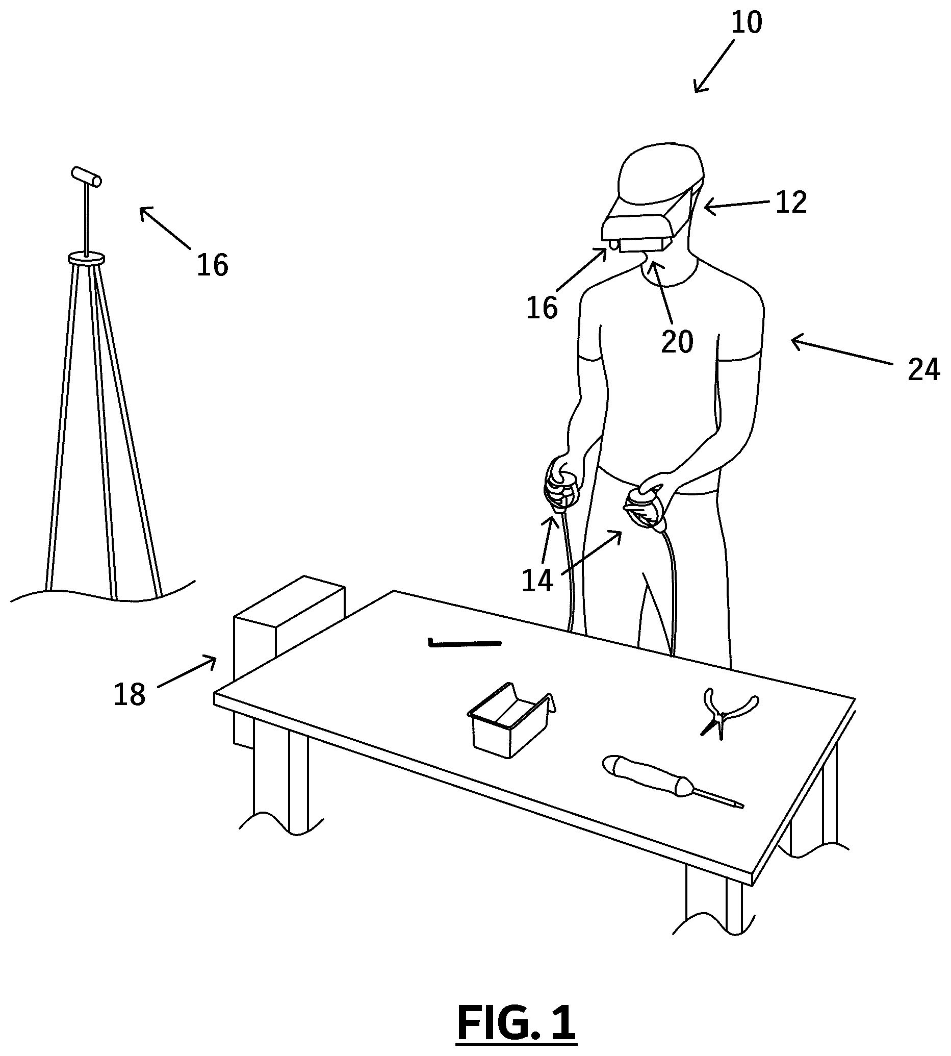 Patent US11810259 — System and method for generating asynchronous augmented reality instructions — Figure 1