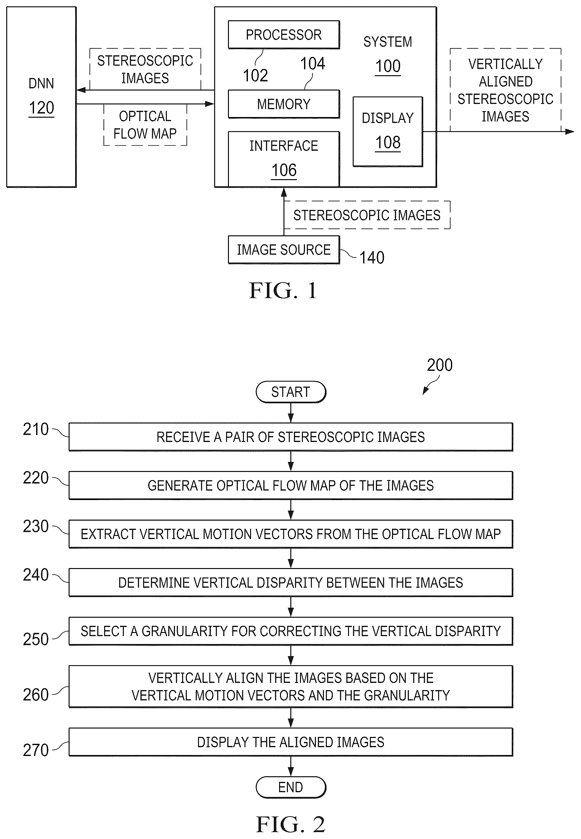 Patent US11810308 — Vertical disparity detection in stereoscopic images using a deep neural network — Figure 1