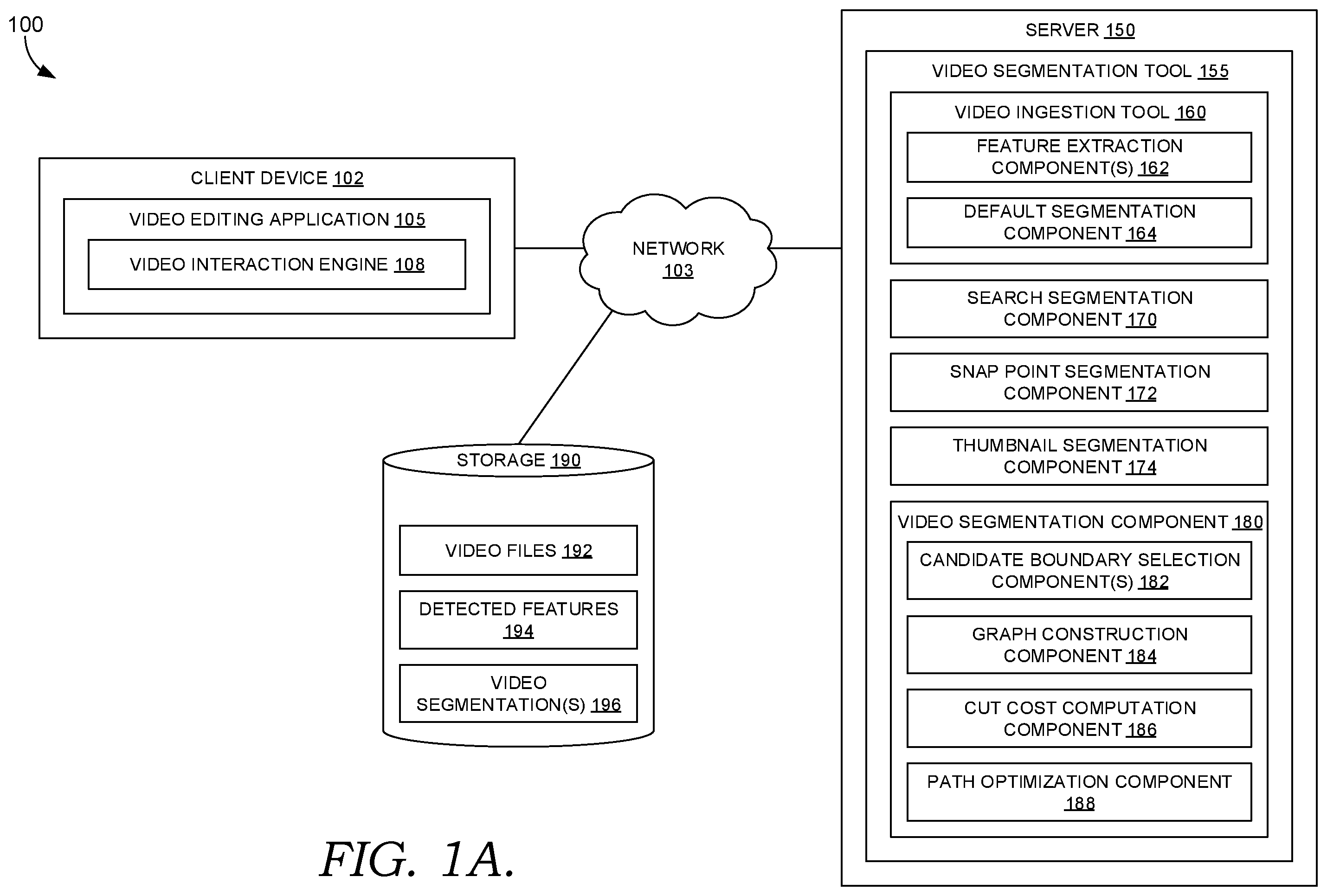 Patent US11810358 Figure 1 – Video search segmentation