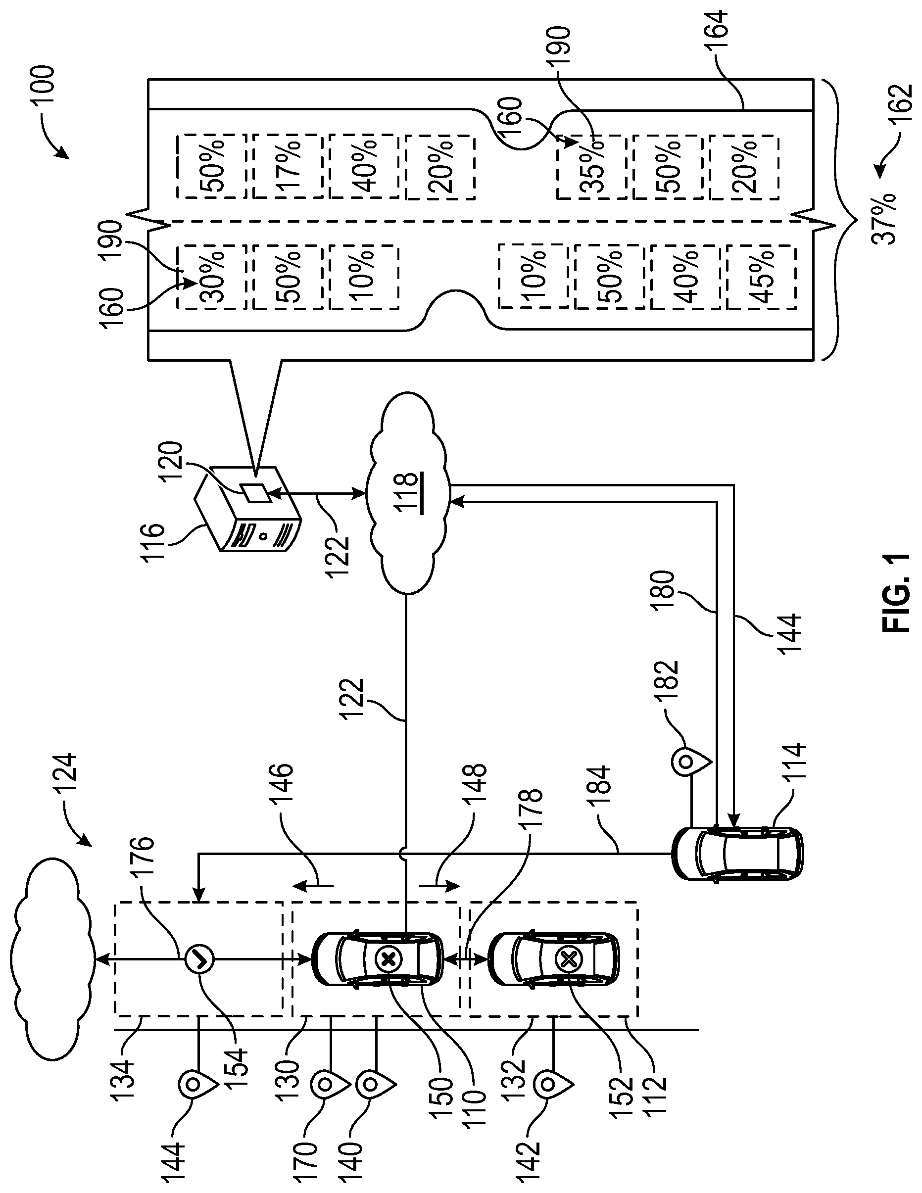 Patent US11810457 — Systems and methods for locating a parking space — Figure 1