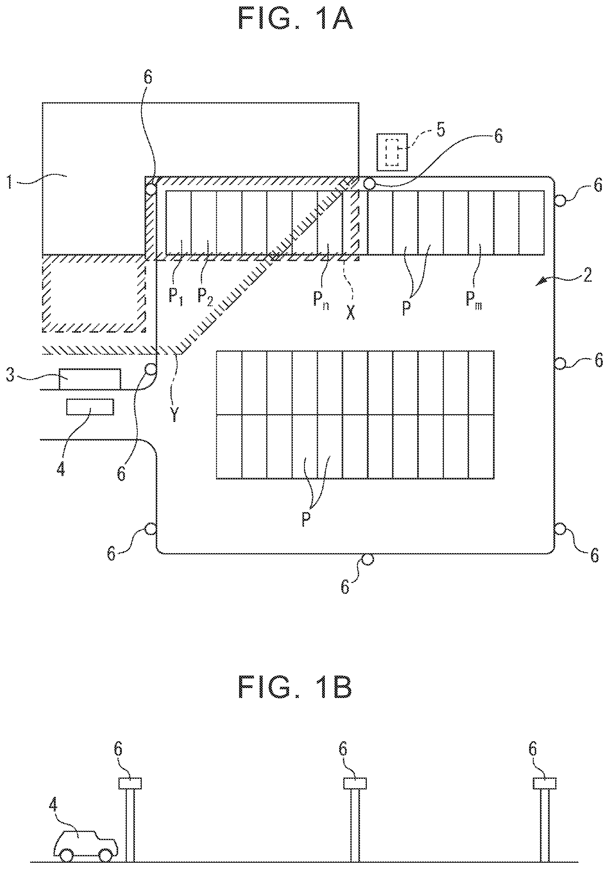 Patent US11810458 — Parking lot management system, parking lot management method, and storage medium — Figure 1