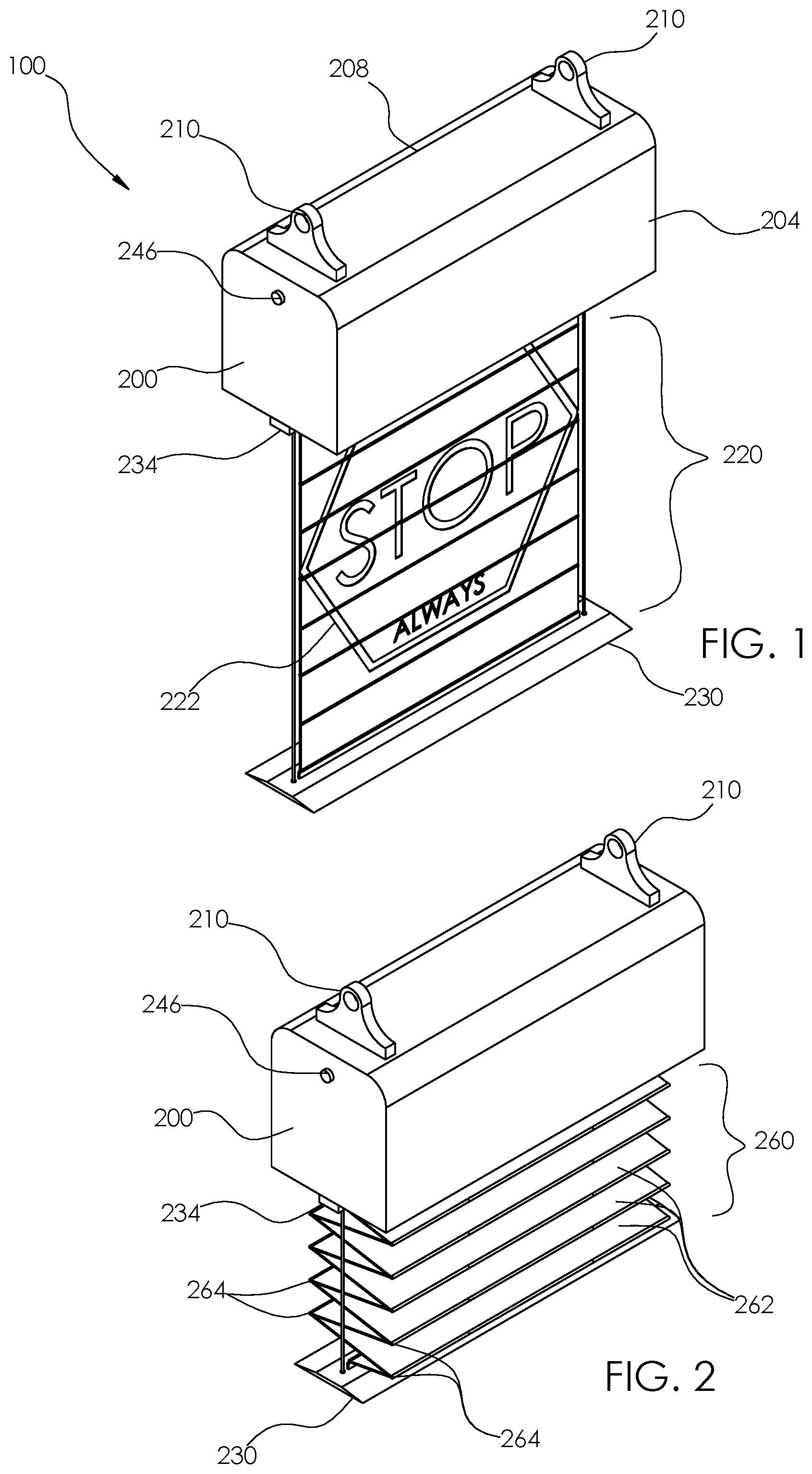 Patent US11810479 — Deployable stop sign for use with a traffic light during power loss — Figure 1