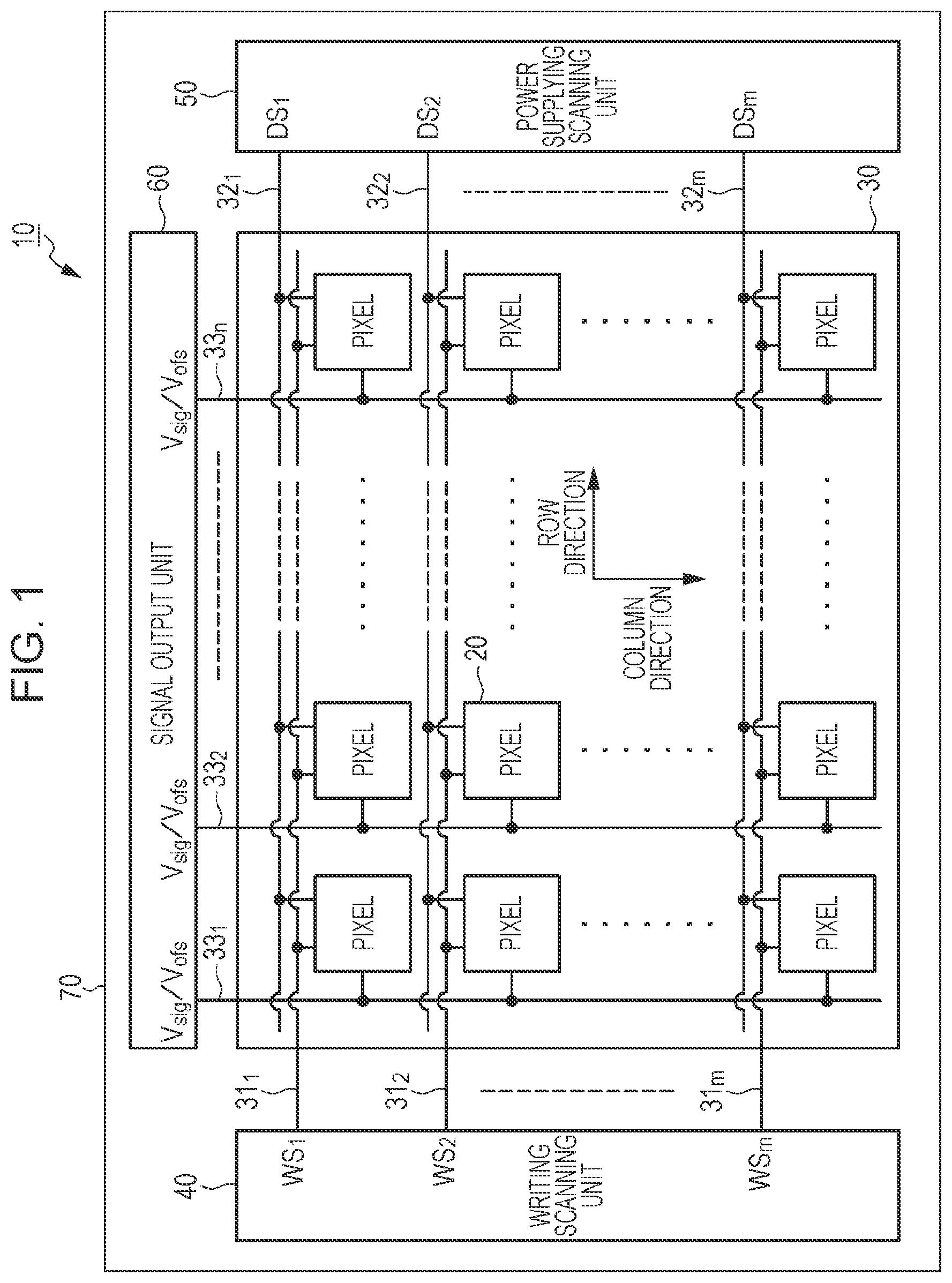 Patent US11810507 — Display device and electronic apparatus — Figure 1