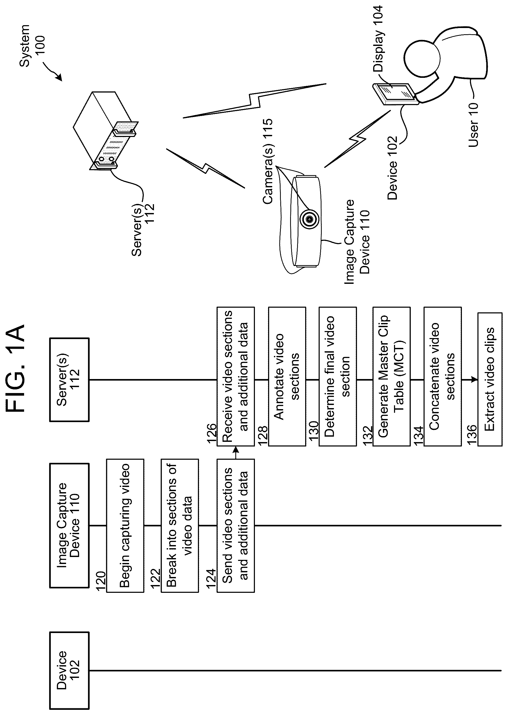 Patent US11810597 — Video ingestion and clip creation — Figure 1