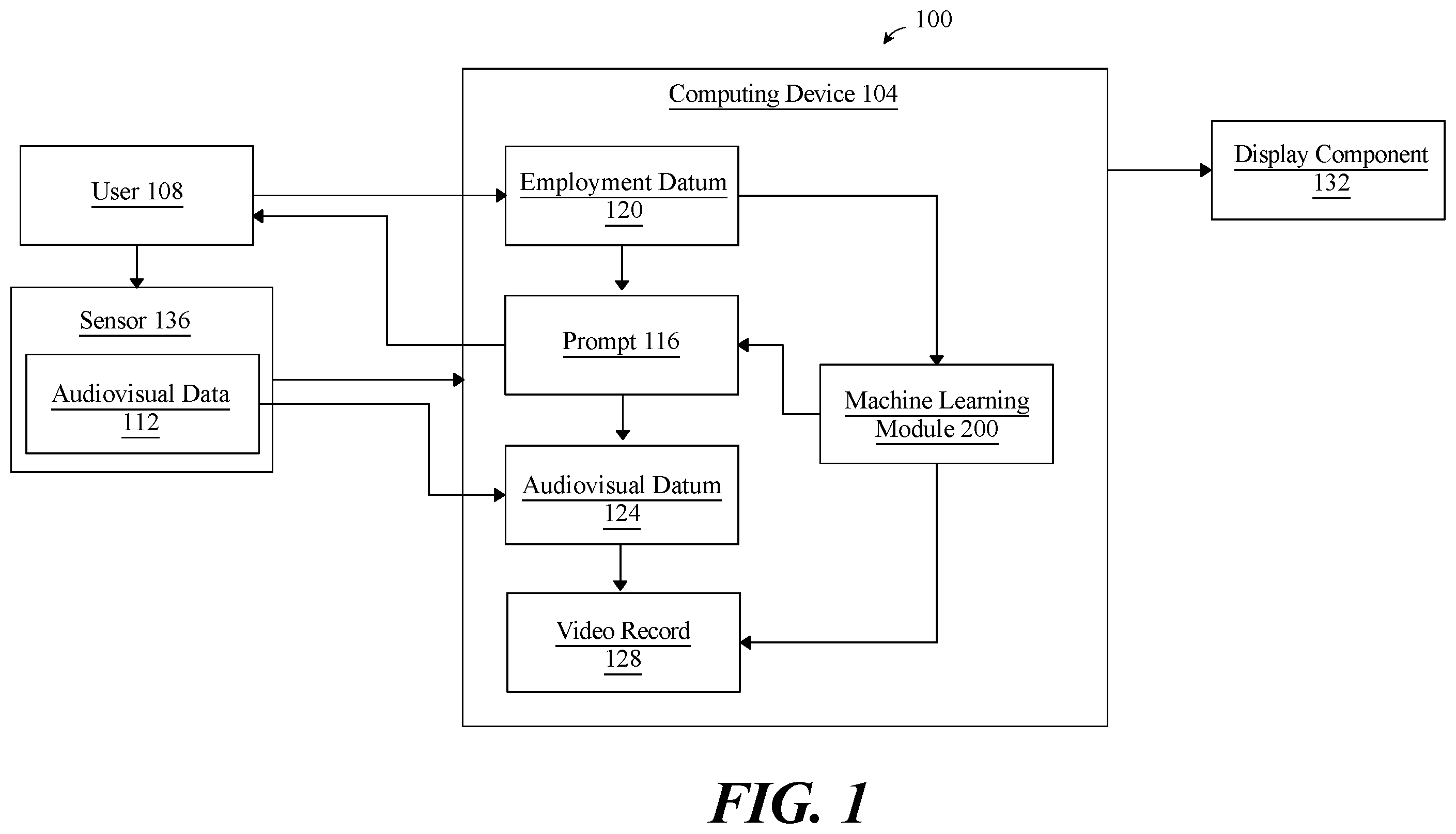 Patent US11810598 — Apparatus and method for automated video record generation — Figure 1