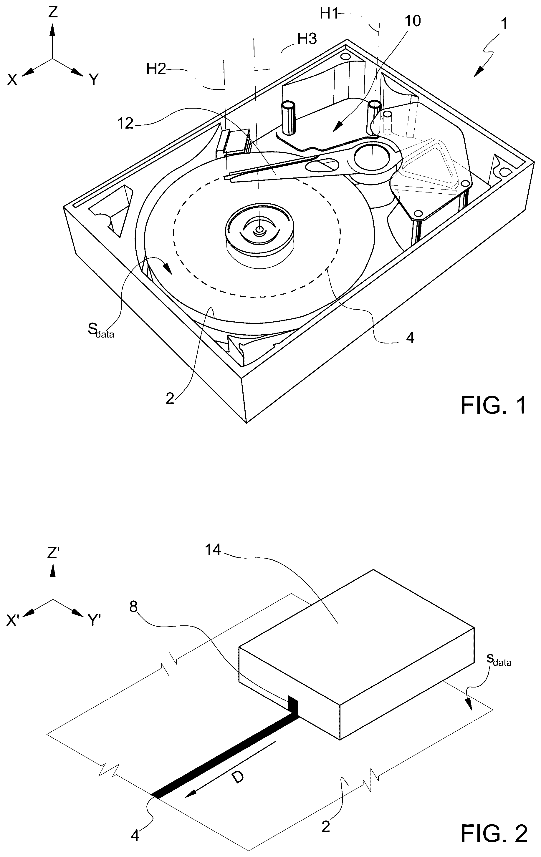 Patent US11810604 — Read/write device for a hard-disk memory system, and corresponding manufacturing process — Figure 1