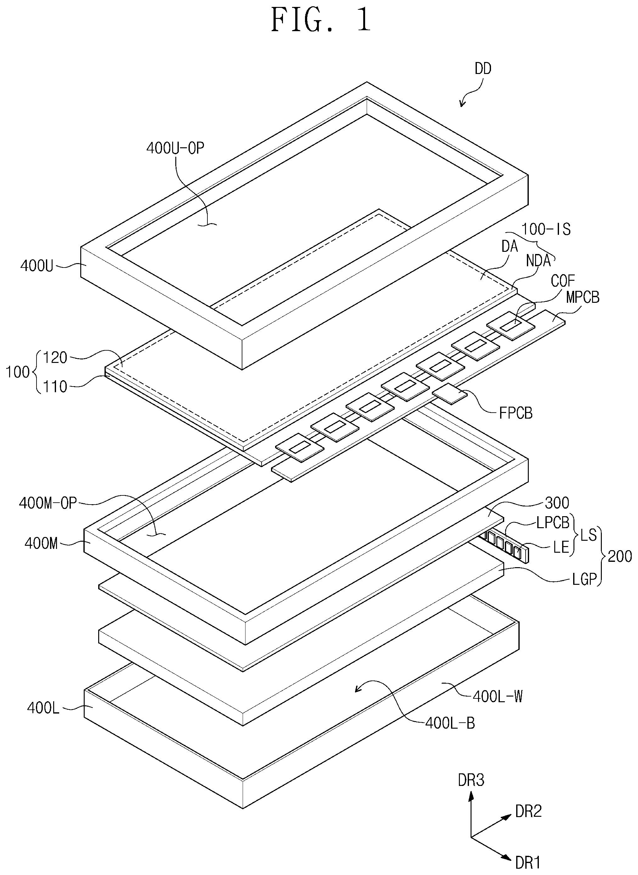 Patent US11810806 — Tray module, tray assembly including the same, and method for manufacturing display device using the same — Figure 1