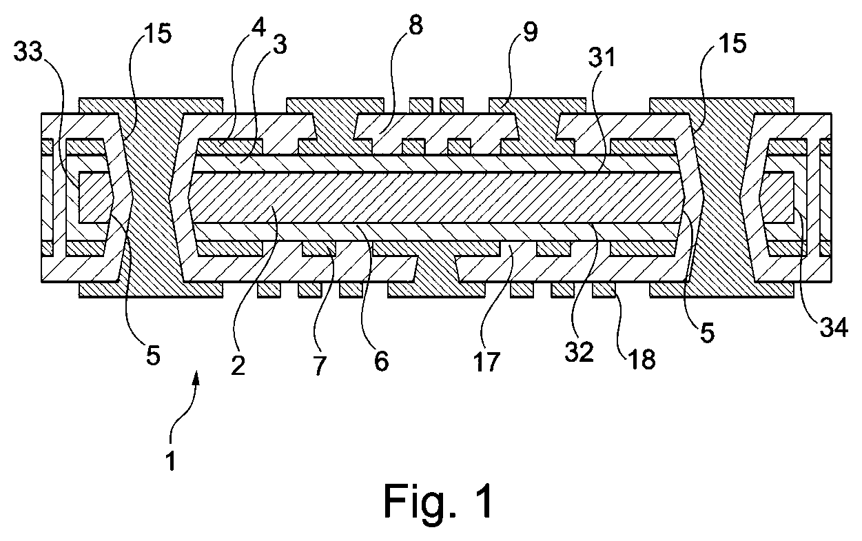 Patent US11810844 — Component carrier and method of manufacturing the same — Figure 1