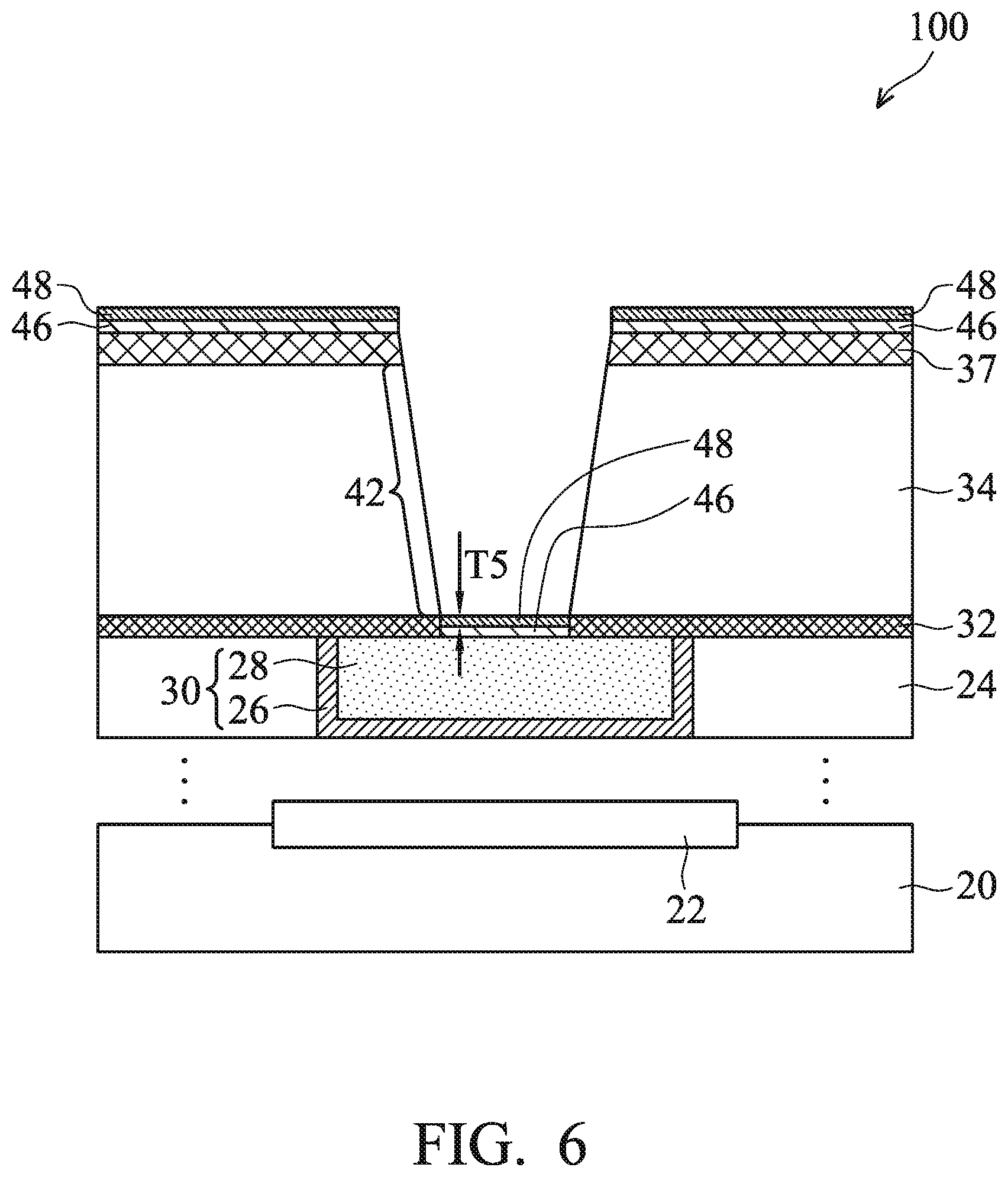 Patent US11810857 Figure 6 – Via for semiconductor device and method