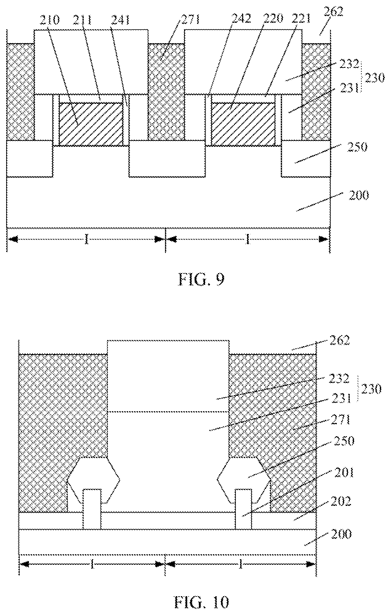 Patent US11810860 Figure 5 – Semiconductor device with conductive structure and insulation layer of different width