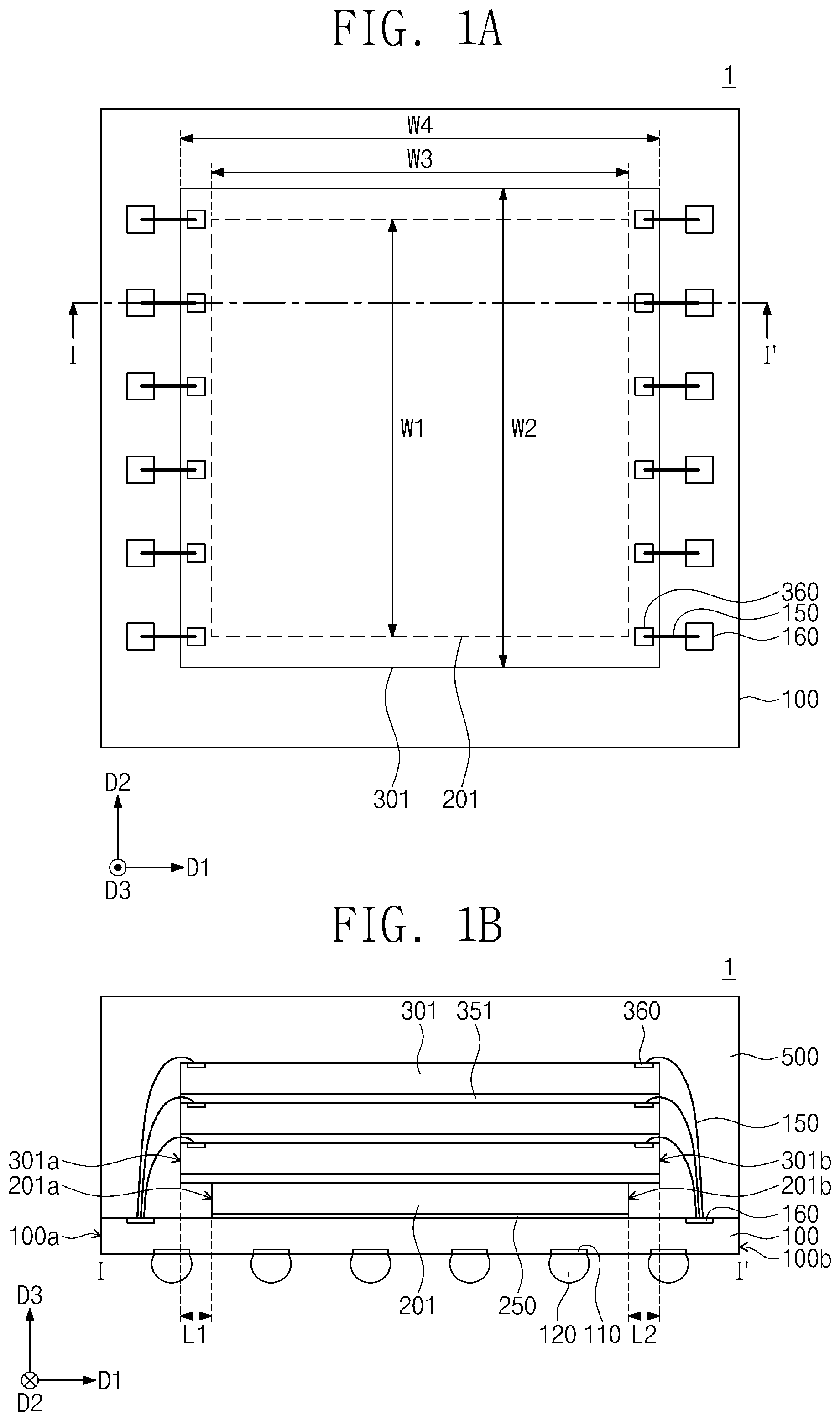 Patent US11810868 — Semiconductor package — Figure 1