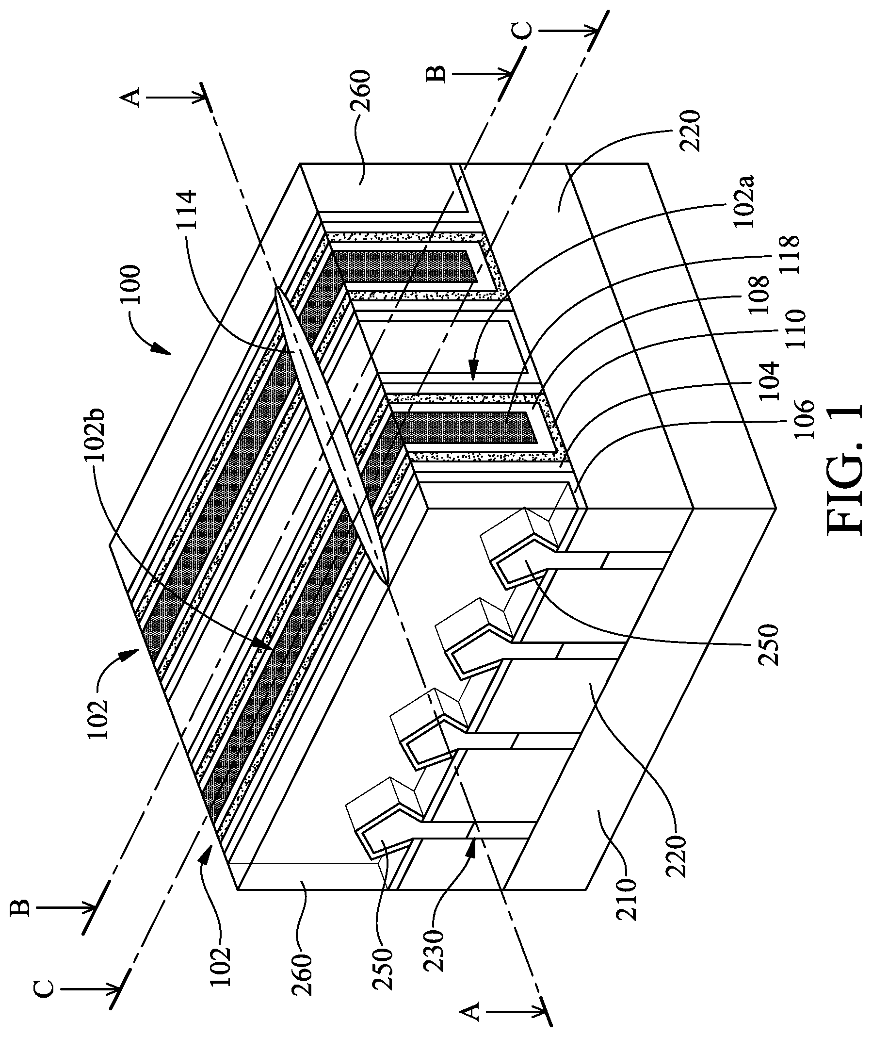 Patent US11810909 — Metal gate structure cutting process — Figure 1