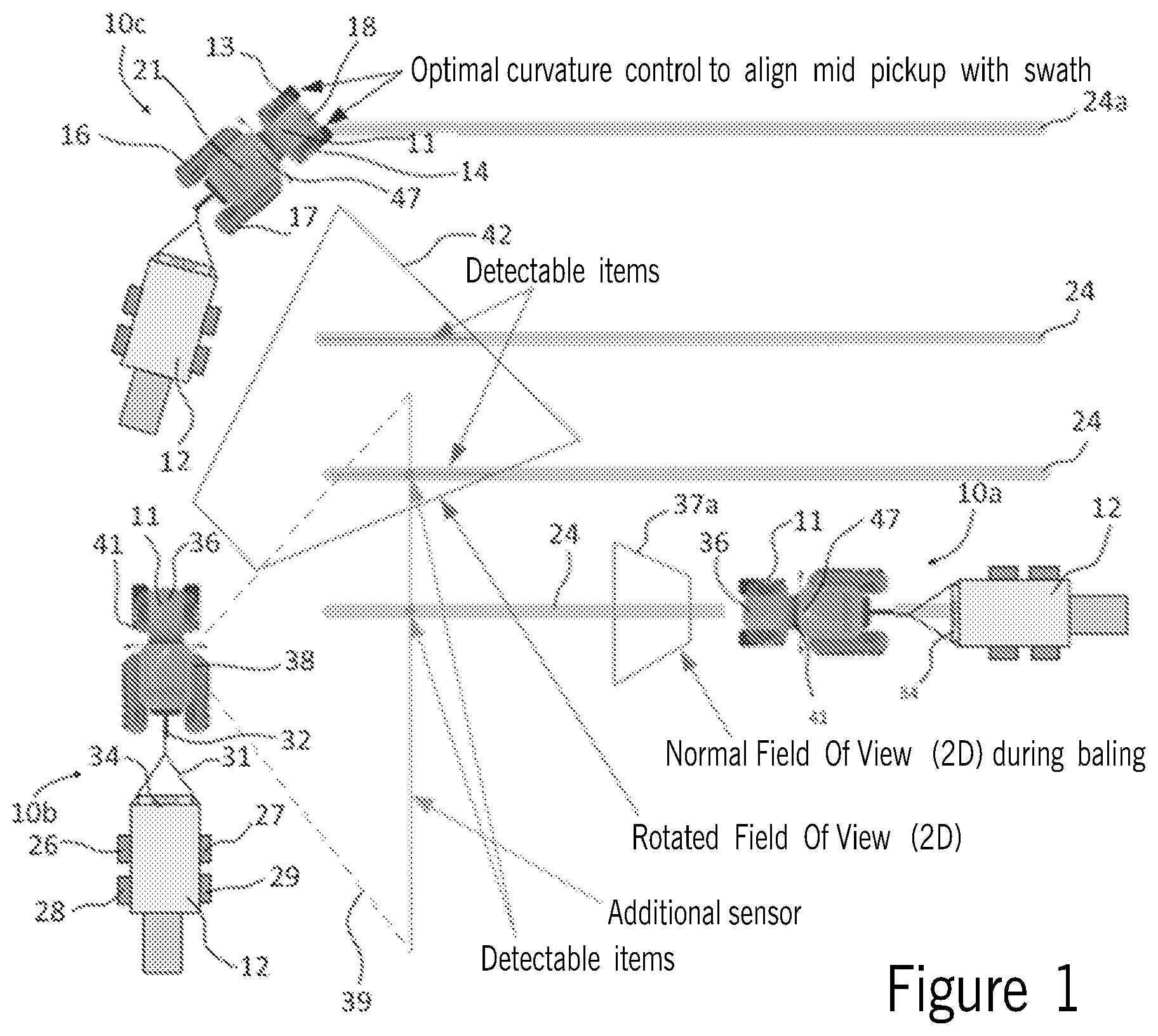 Patent US11812680 — Tractor-baler combinations — Figure 1