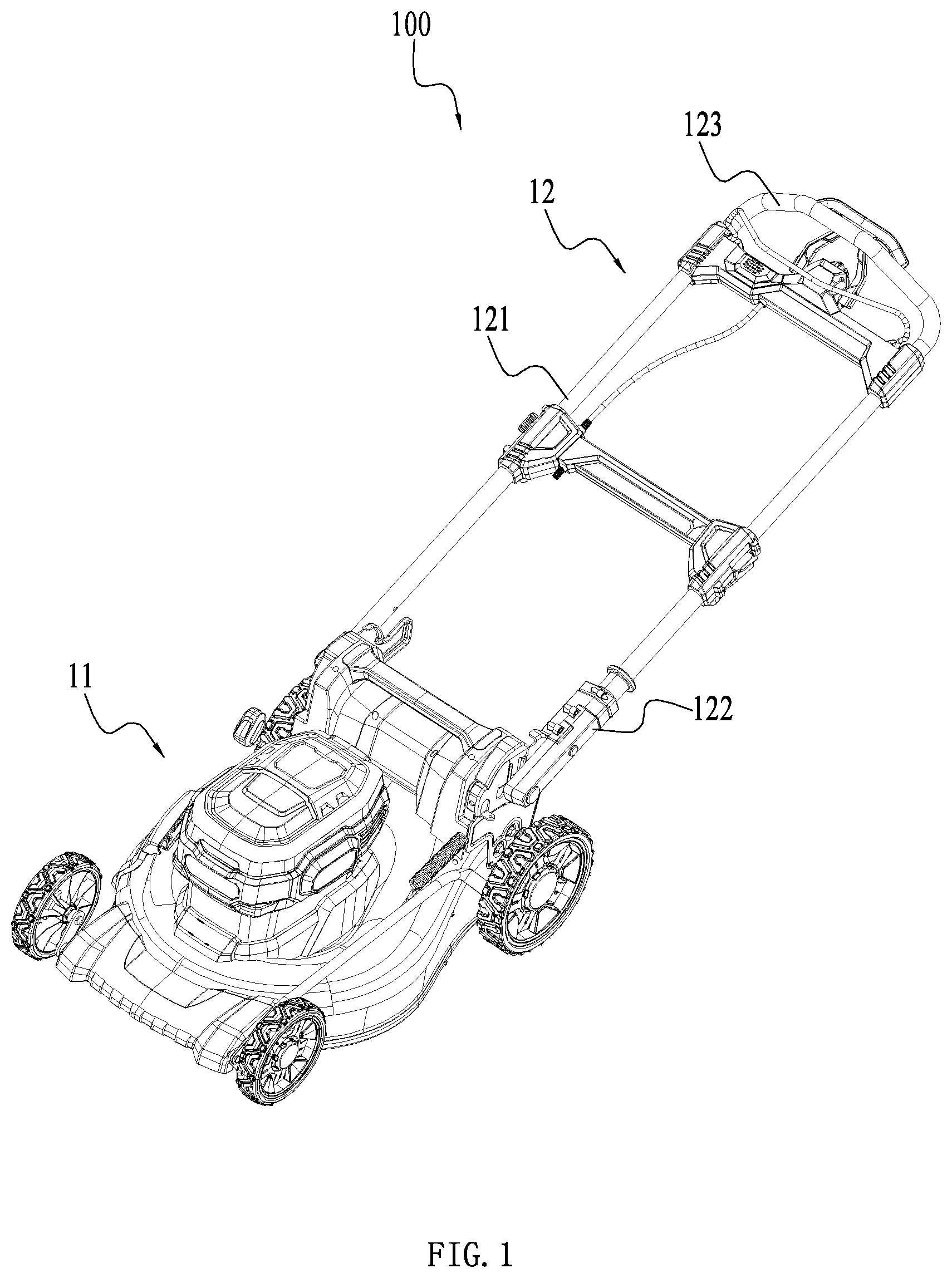 Patent US11812693 — Hand-propelled power tool — Figure 1