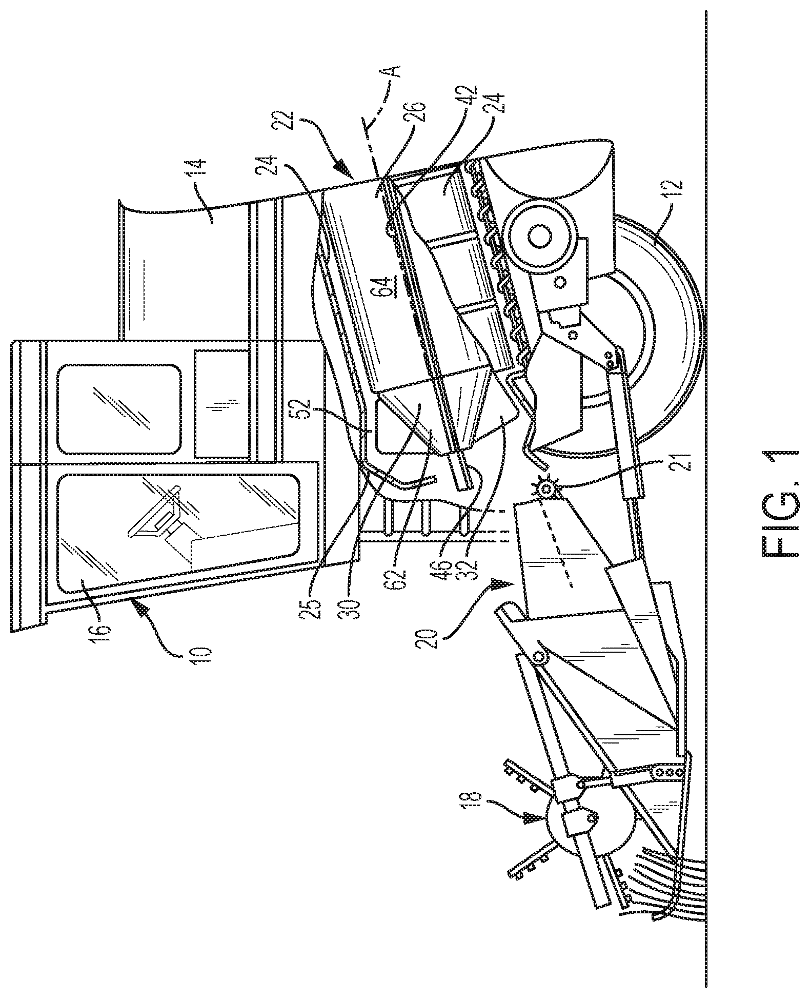 Patent US11812701 — Tangential feeding to a threshing rotor — Figure 1