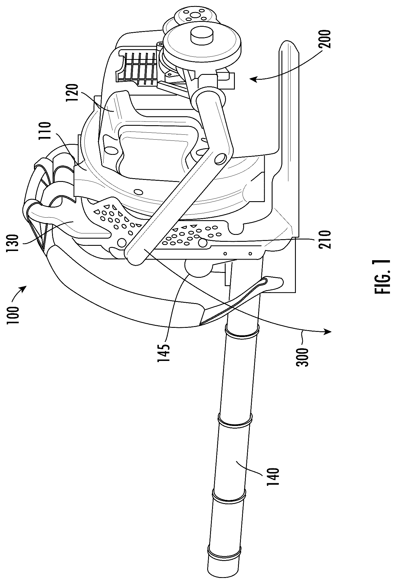 Patent US11812703 — Backpack blower with improved starting mechanism — Figure 1