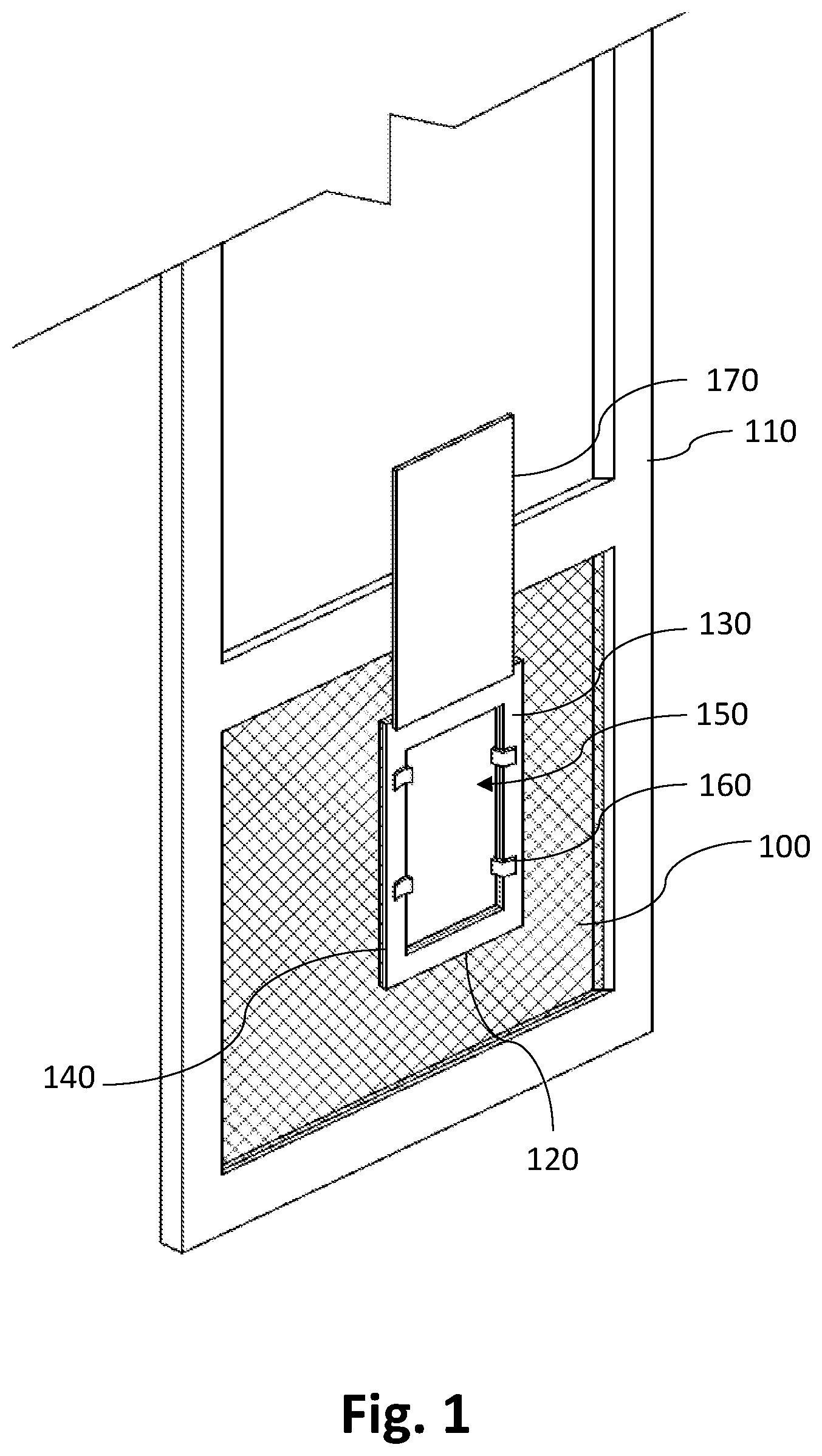 Patent US11812726 — Window/door mounted pet enclosure — Figure 1