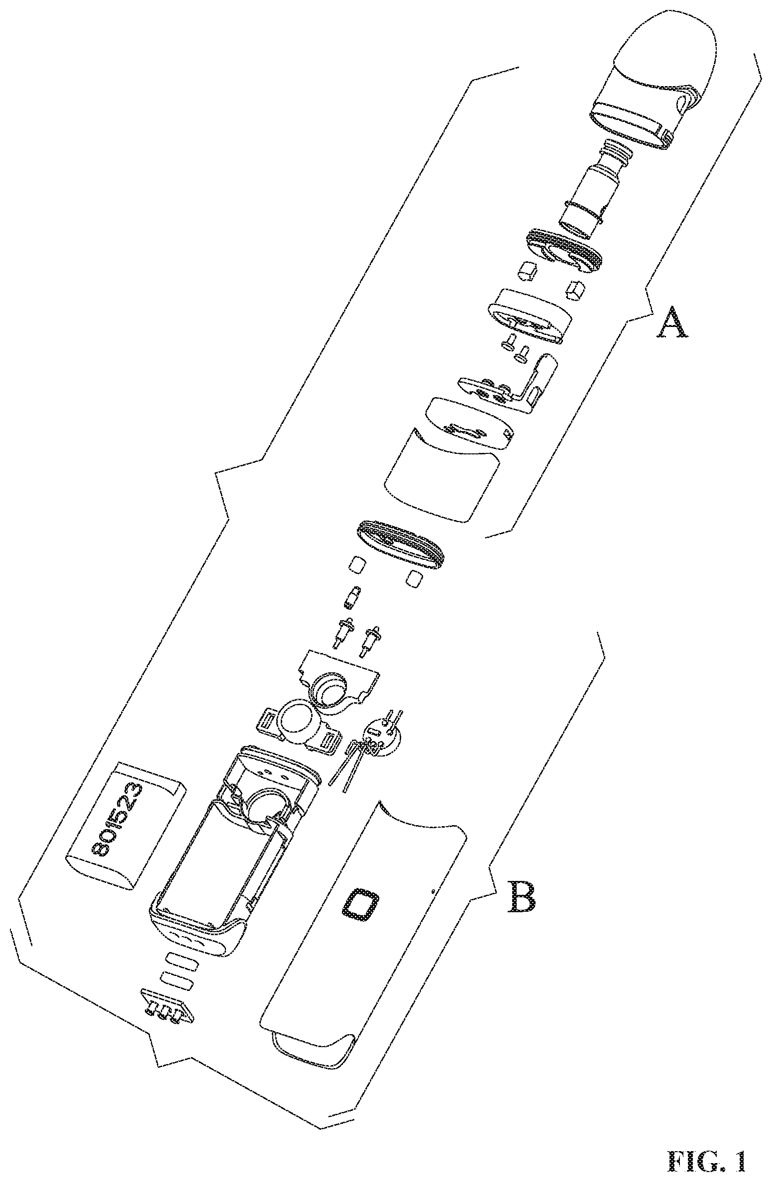 Patent US11812792 — Electronic cigarette having a plate with a pneumatic switch and a charging plate — Figure 1